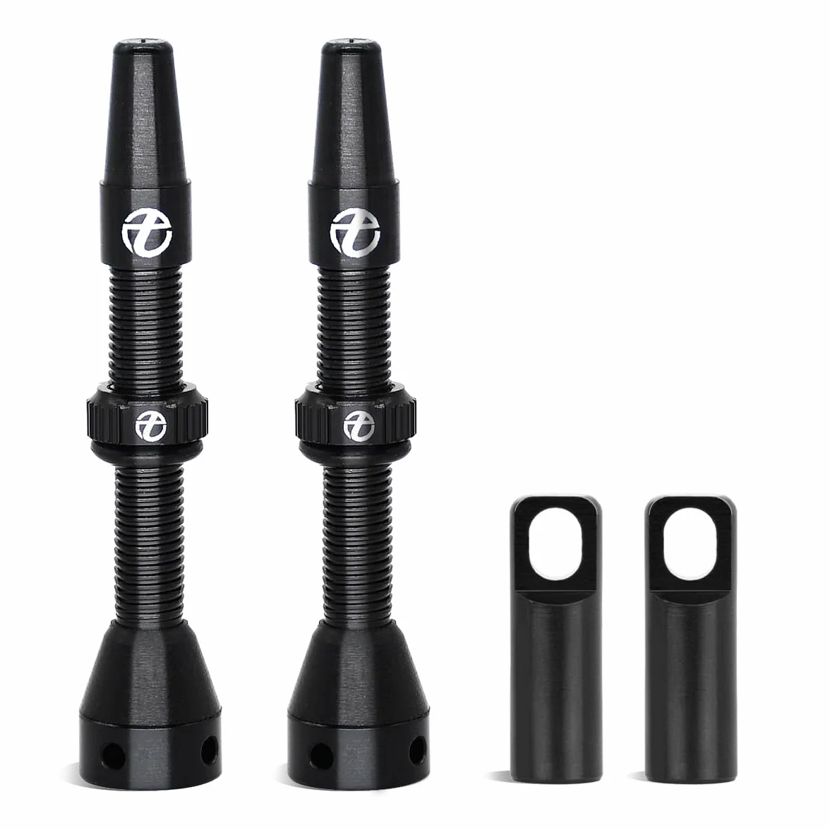 Thinvik Presta Trzpień zaworu bezdętkowego 60 mm, super lekki stop Presta zestaw trzpienia zaworu bezdętkowego do opon bezdętkowych - 2 trzpień zaworu bezdętkowego (z nasadką zaworu ze stopu
