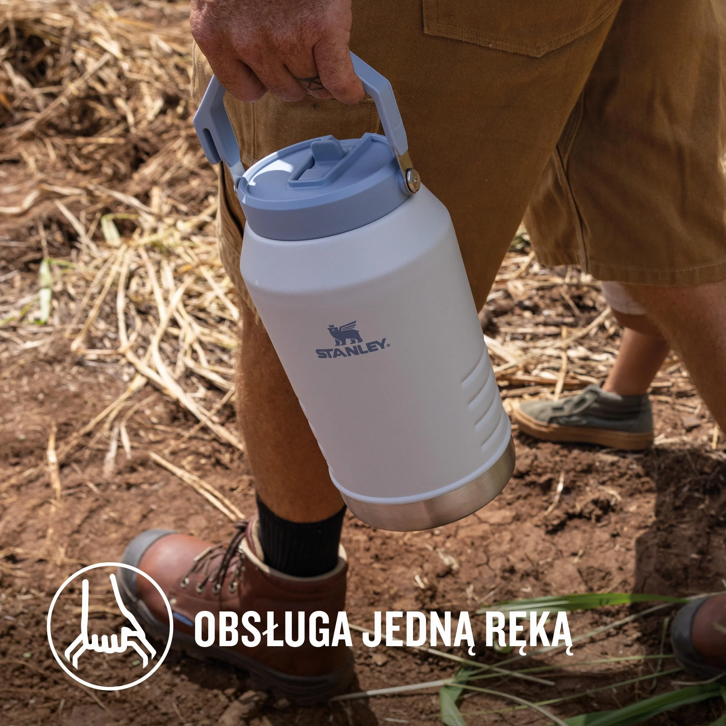 Stanley 1913 Iceflow Flip Straw 2.0 Jug 1.90L - 20 Godzin Zimna - 4 Dni Mrożona - Szczelna - Butelka Na Wodę Ze Stali Nierdzewnej - Nie Zawiera BPA - Można Myć W Zmywarce - Butelka Na Siłownię