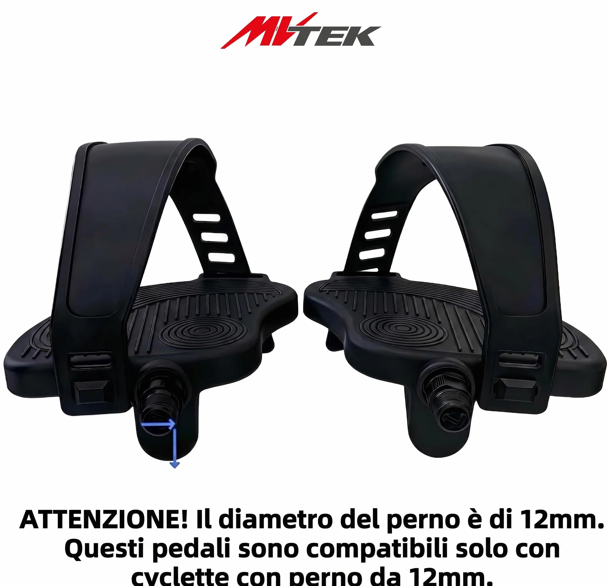 Pedały rowerowe. do roweru stacjonarnego, ergonomiczny nylonowy z kołkiem na kulkach 12 mm i gwintem 1/2, regulowany pasek. Spinning bike, pedały do ćwiczeń rowerowych