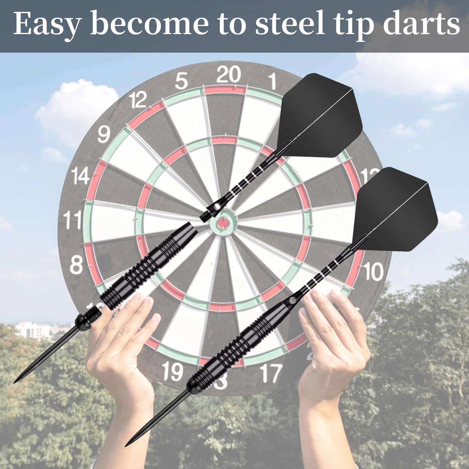Groty stalowe do darta ze wkrętem, Steeldarts końcówki do konwersji Softdart, 12 sztuk z gumowymi obręczami