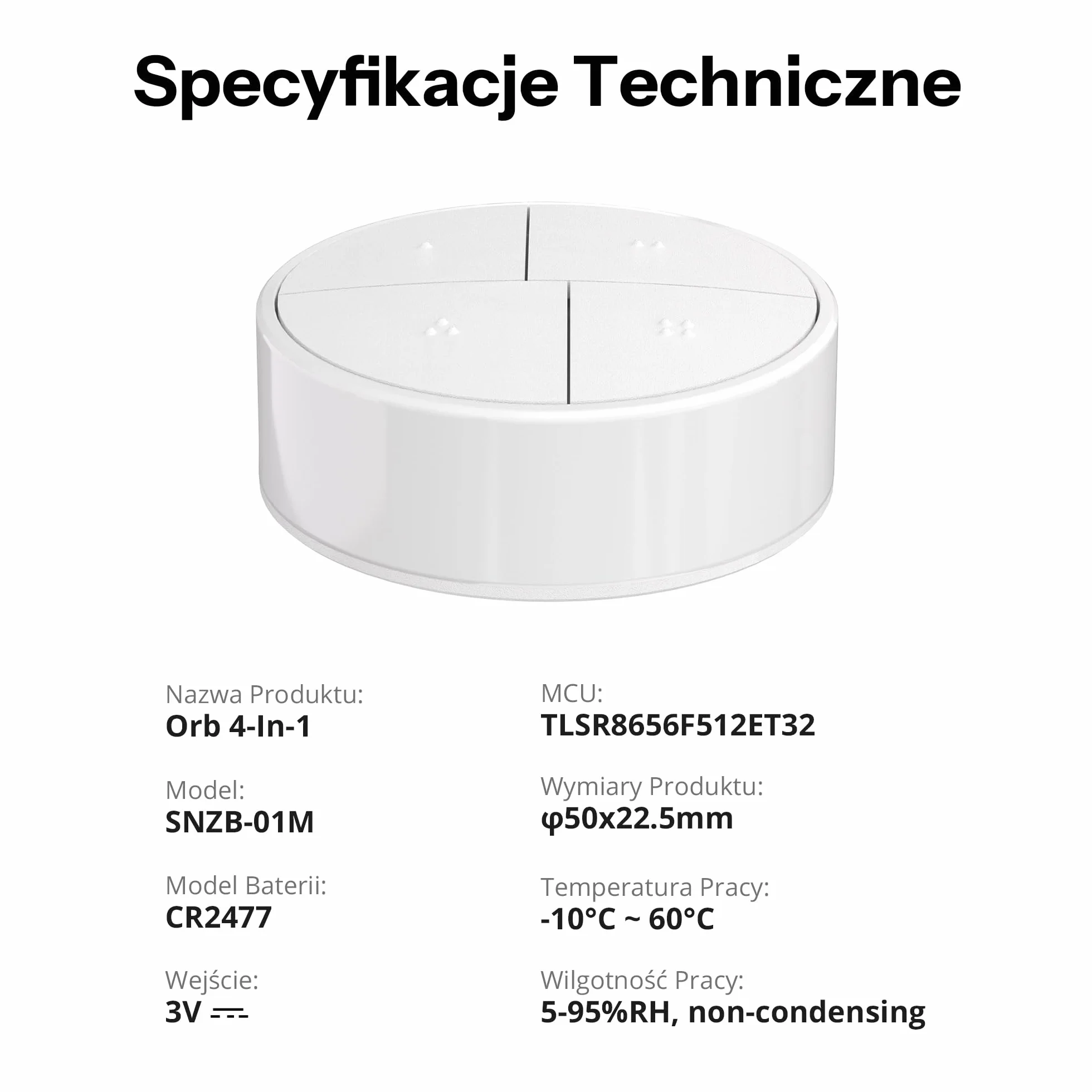 SONOFF Fusion Orb 4-w-1 Inteligentny Przycisk Scen Zigbee SZNB-01M Bezprzewodowy Pilot Oświetlenia Kontroler Scen Wielofunkcyjnych