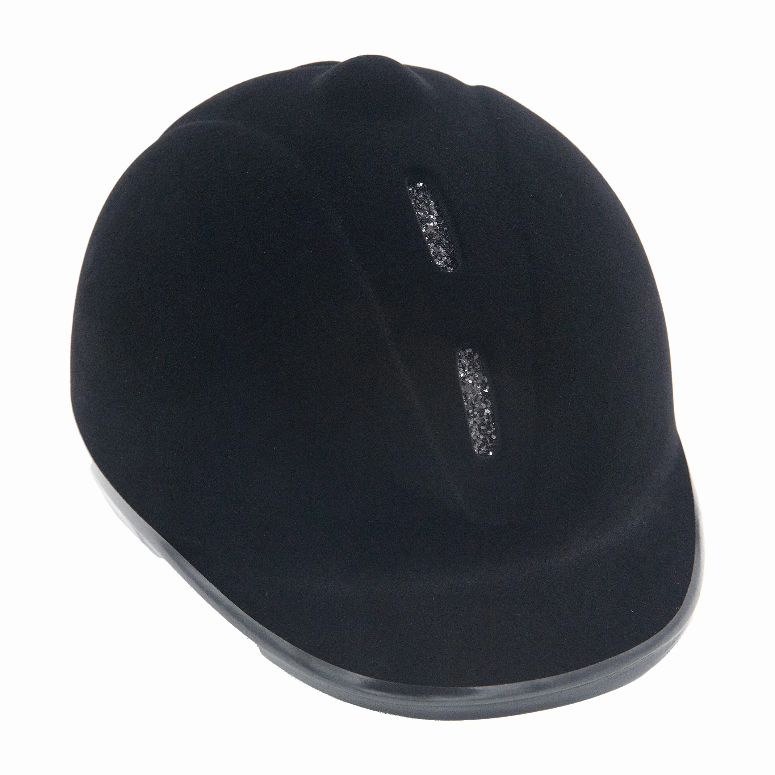 HKM Kask jeździecki New Flock, kask jeździecki, uniseks, czarny brokat, rozmiar L, 58-61 cm