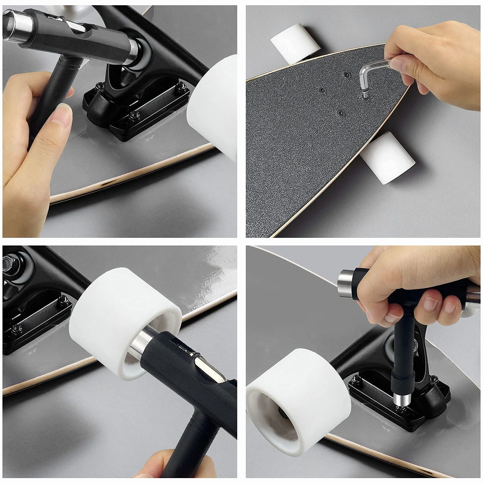 Wielofunkcyjne narzędzie do deskorolki All-In-One Przenośna deskorolka T-Tool Y-Tool z kluczem imbusowym, akcesoria do deskorolki, do hulajnogi longboardowej, 15 szt