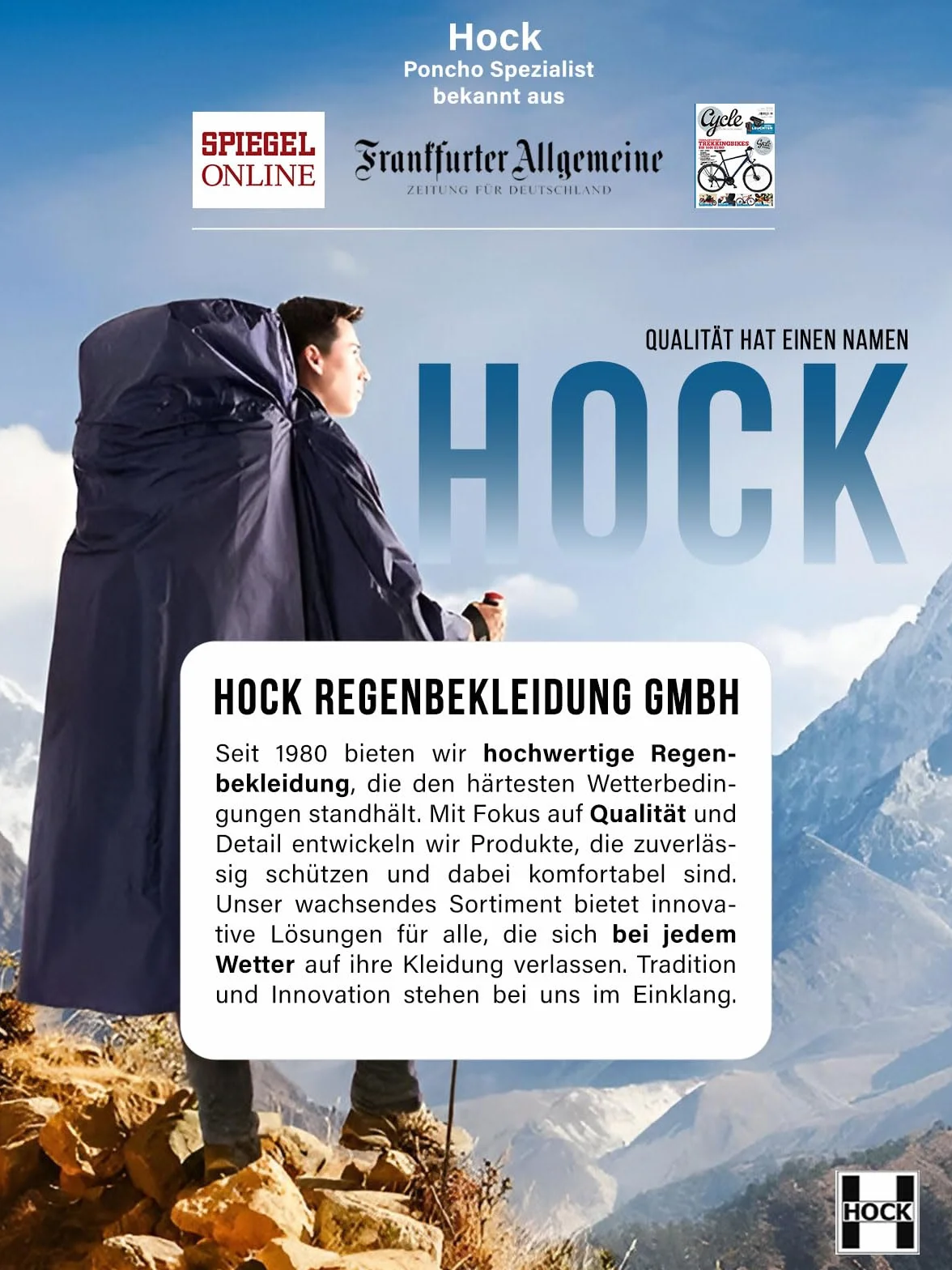 HOCK Ochraniacze przeciwdeszczowe na rower z elementami odblaskowymi, długość do kostek, 100% wodoszczelne