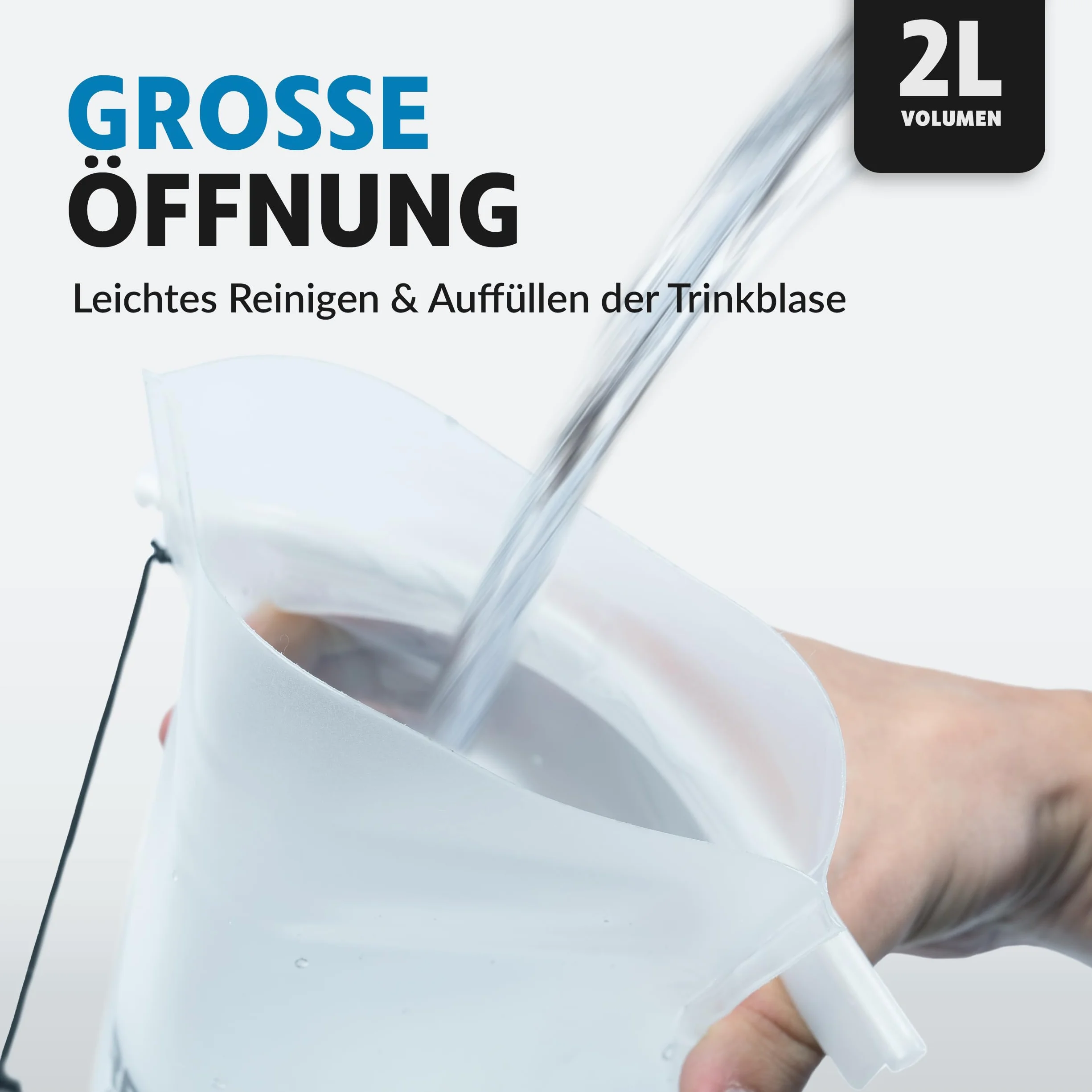 Terra Peak® Bukłak premium 2 l i 3 l z akcesoriami, lekki worek na napoje, system do plecaka, bukłak na wodę, nie zawiera BPA, do wędrówek, uniwersalnie kompatybilny z plecakiem turystycznym