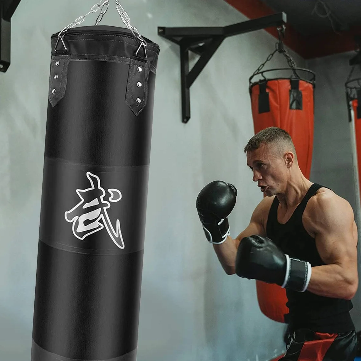 Zestaw worków bokserskich Heavy Duty wiszące z bandażami i hakiem sufitowym