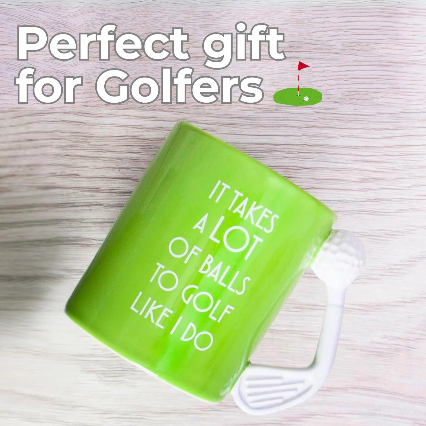 Boxer Gifts Zabawny kubek na prezent golfowy - 'It Takes A Lot Of Balls' - nowość żart prezenty golfowe dla mężczyzn i kobiet - zabawny sekretny prezent od Mikołaja dla golfistów na Boże Narodzenie,