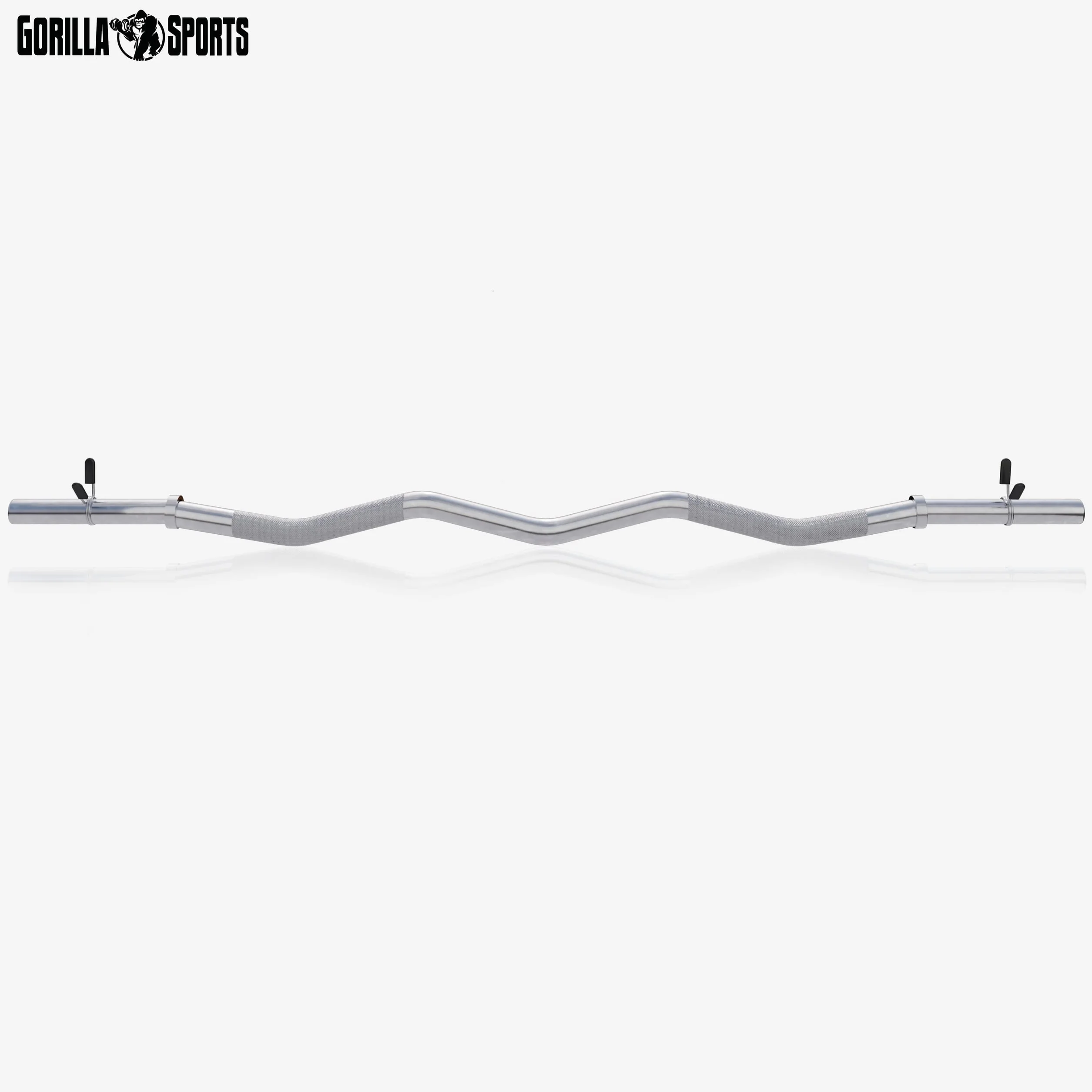 GORILLA SPORTS® Sztanga łamana SZ 120 cm 180 kg 30/31 mm chrom radełkowany antypoślizgowy