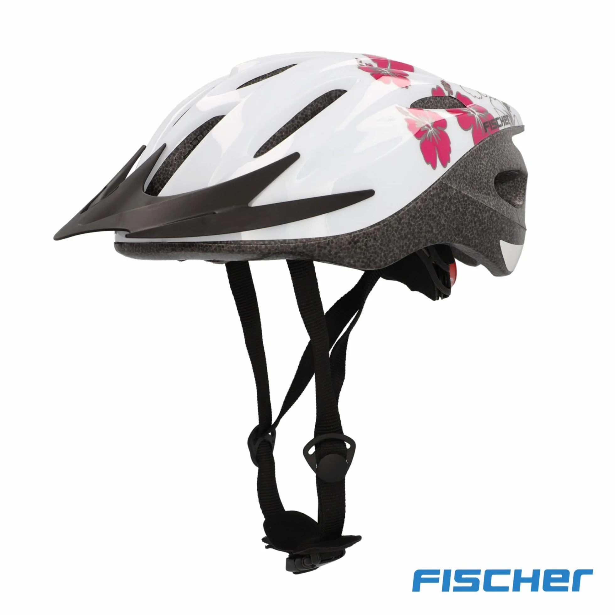 FISCHER Kask rowerowy dla dorosłych, kask rowerowy Hawaii, rozmiar S/M, 54-59 cm, biało-różowy