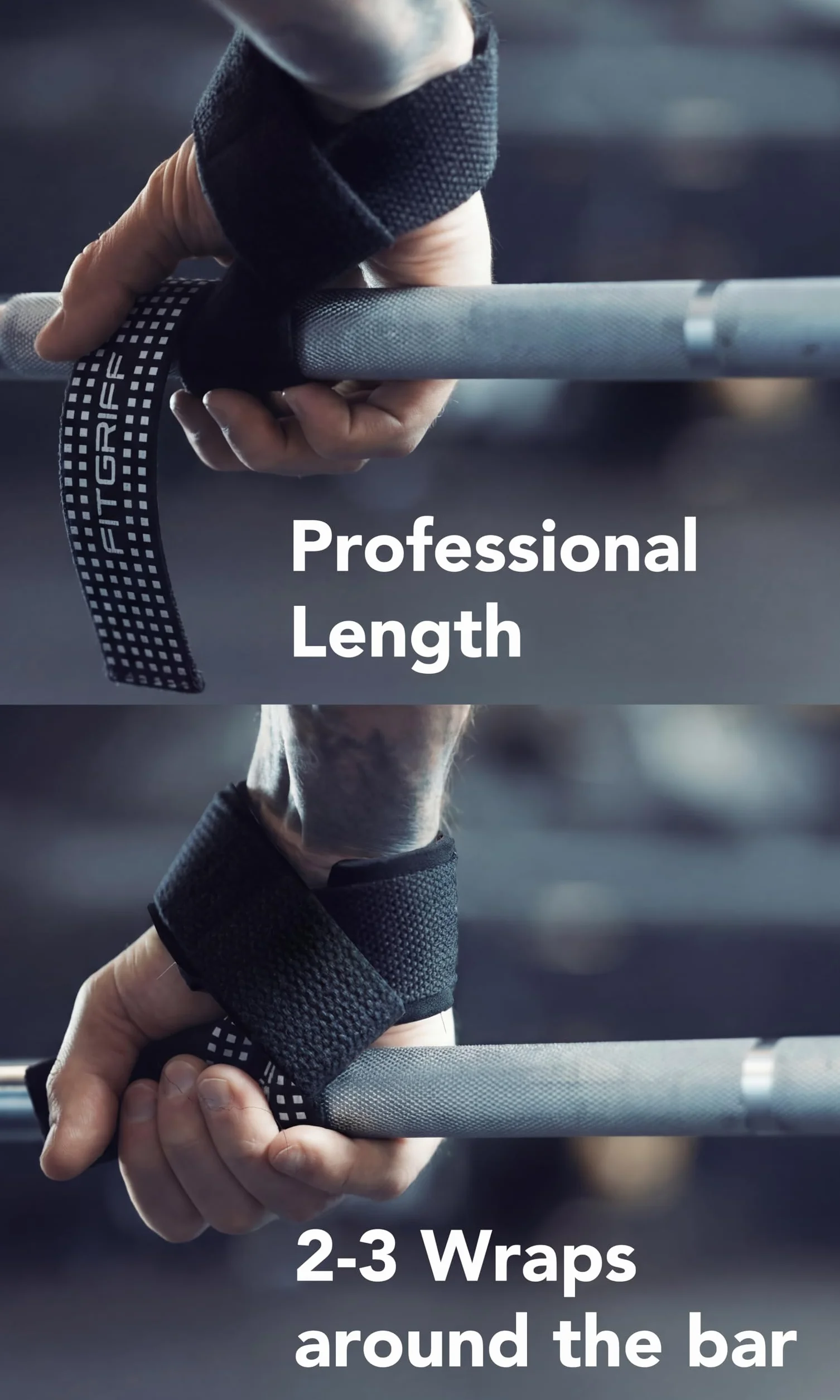 Fitgriff® Paski do podciągania (wyściełane) do treningu siłowego, kulturystyki, fitnessu, martwego ciągu, dla kobiet i mężczyzn (Silicone Grip)