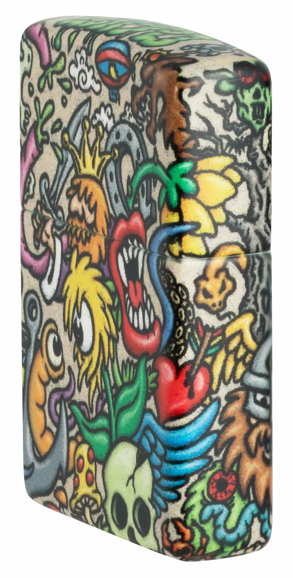 Zippo Tattoo Theme Zapalniczka Sztormowa, Kolorowy Nadruk, do Napełniania, Wielokrotnego Użytku, Wiatroodporna Konstrukcja, Pudełko na Prezent, Wykonano w USA, Kolor 540°