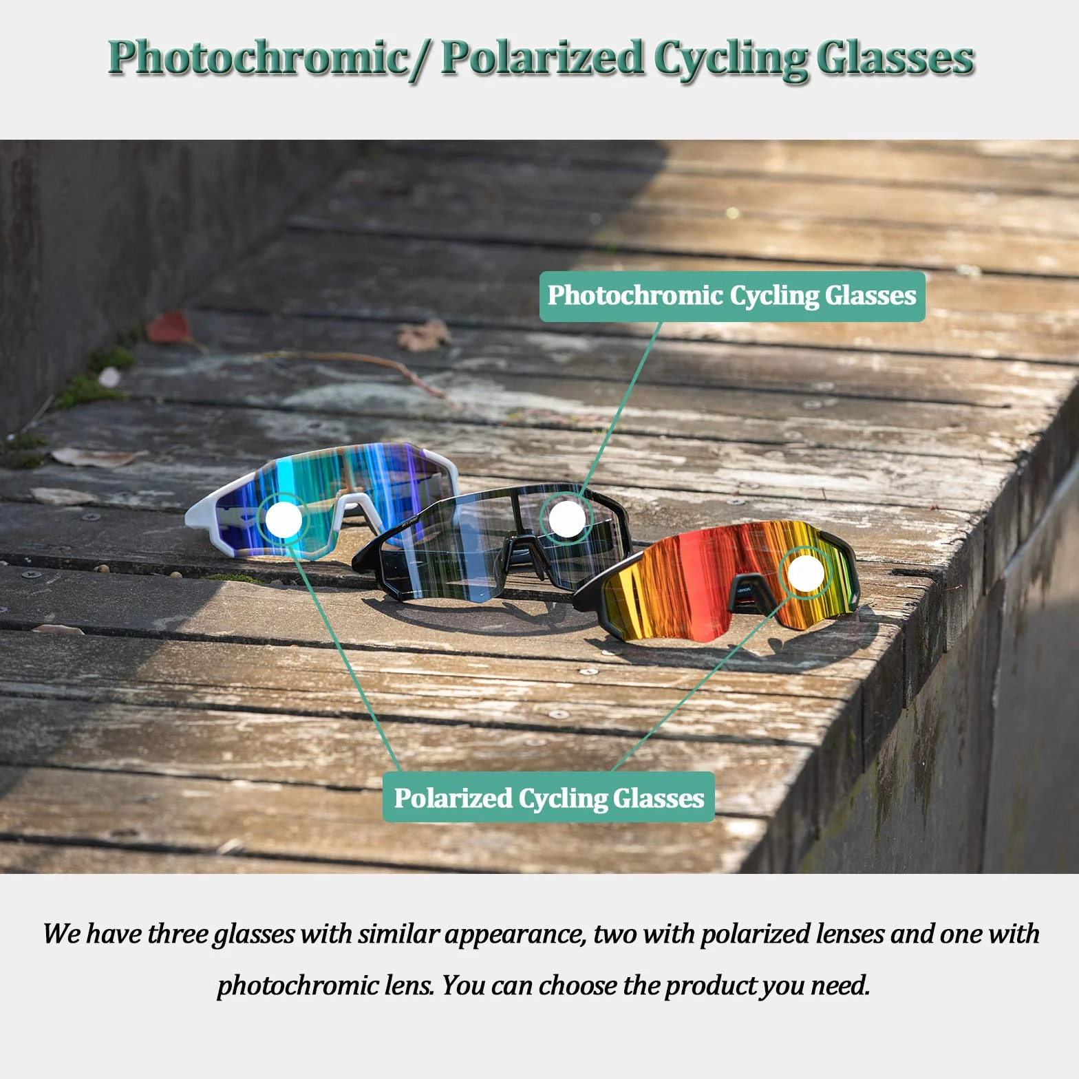 ROCKBROS Fotochromowe Okulary Rowerowe, dla Kobiet i Mężczyzn, Przeciwsłoneczne, Inteligentne Soczewki Automatycznie, Ramki TR, do Jazdy na Rowerze, Jazdy, Biegania, Wędkowania, Jazdy na Rowerze itd., Idealny Prezent Urodzinowy i Idealny Prezent Urodzinow