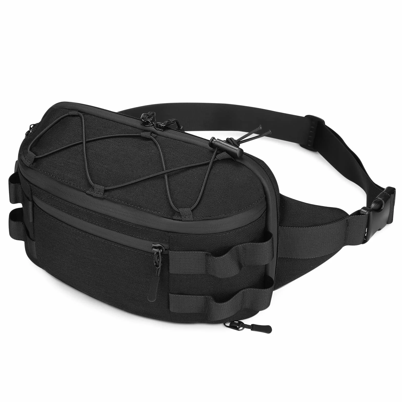 Huntvp taktyczna torba na talię wojskowa saszetka biodrowa Molle nerka dla mężczyzn kobiety Outdoor Sports Walking Running codzienne użytkowanie piesze wycieczki Camping Trekking polowanie(Czarny-XL）