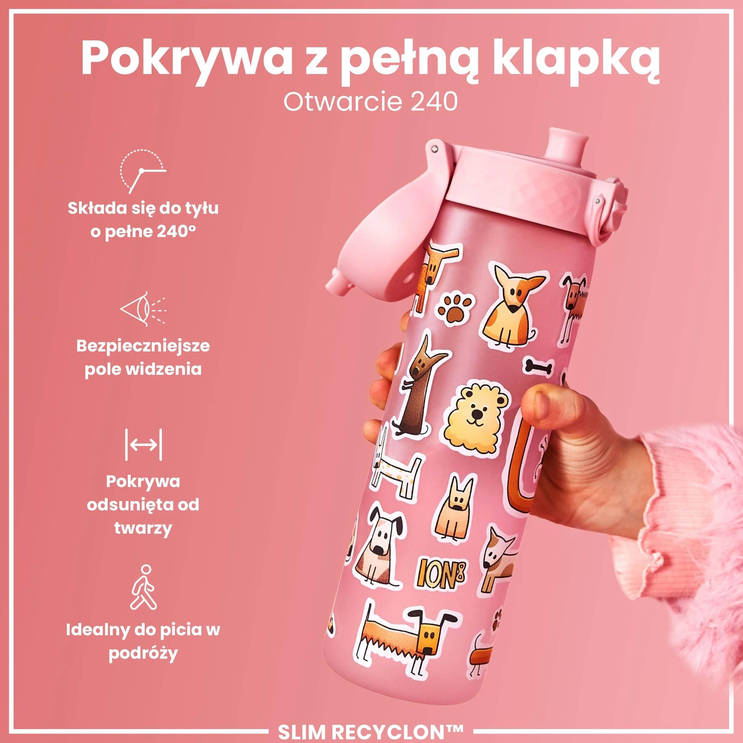ION8 Butelka na Wodę 500 ml Szczelna Bez BPA Łatwe Otwieranie