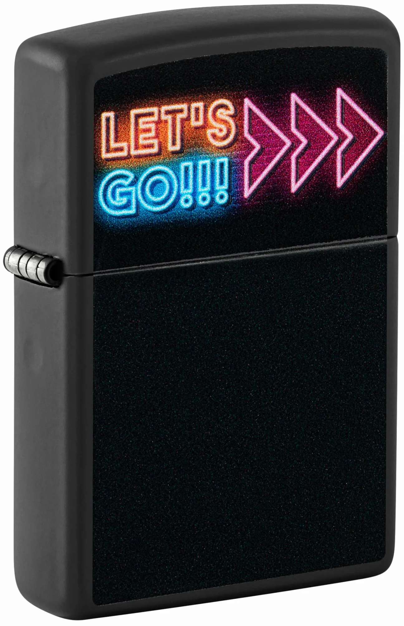 Zippo Let's Go Zapalniczka Sztormowa, Lampa Światła Czarnego, do Napełniania, Wielokrotnego Użytku, Wiatroodporna Konstrukcja, Pudełko na Prezent, Wykonano w USA, Kolor Czarny Matowy