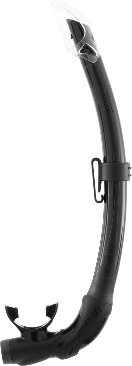 Cressi Mexico PRO Snorkel czarna/czarna - fajka z osłoną przeciwbryzgową i silikonowym zaworem spustowym Eliptycznym, idealna do nurkowania na bezdech i snorkeling, jeden rozmiar dla mężczyzn