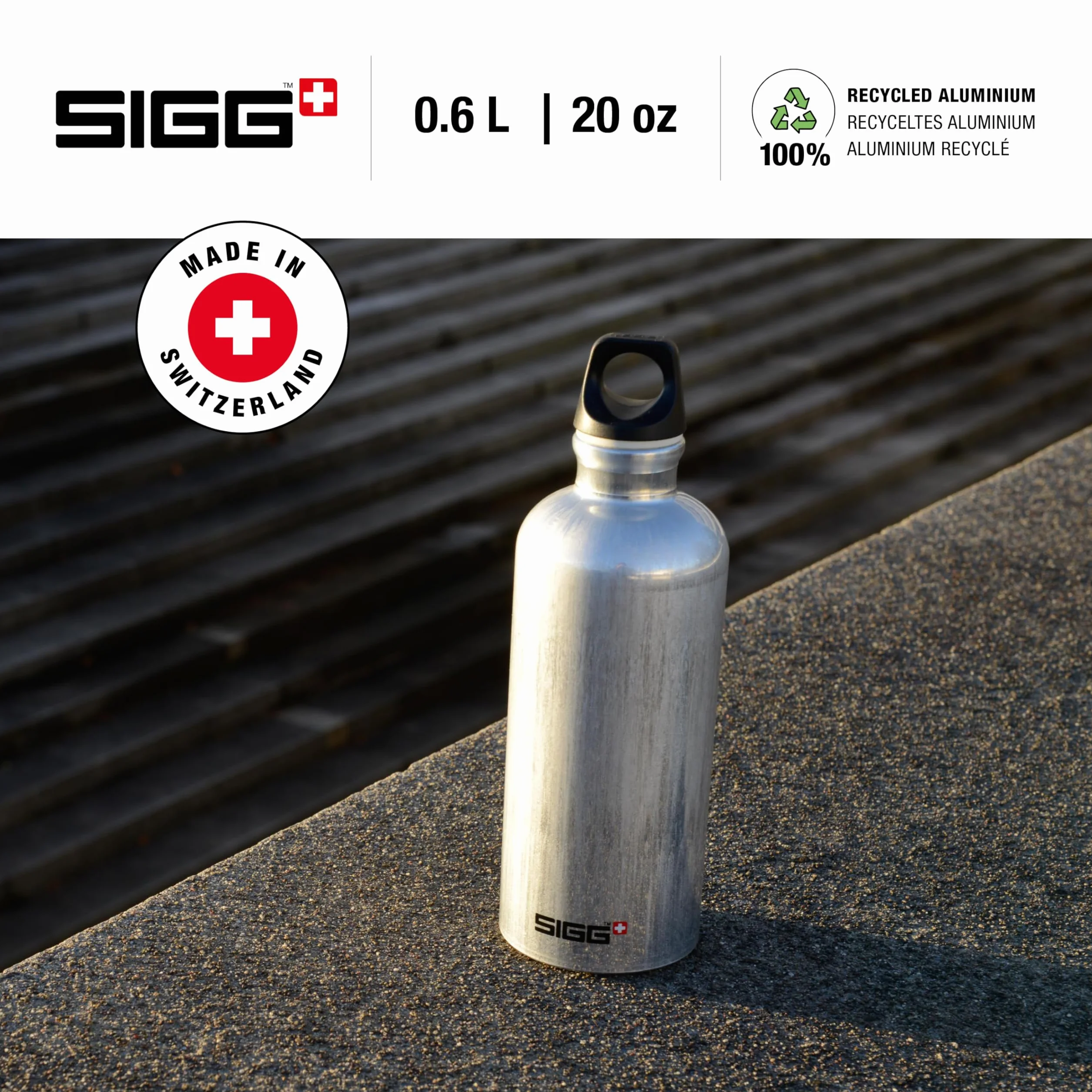 SIGG Traveller butelka na napoje (0,6 l), bez substancji szkodliwych i szczelna, lekka jak piórko butelka na napoje z aluminium