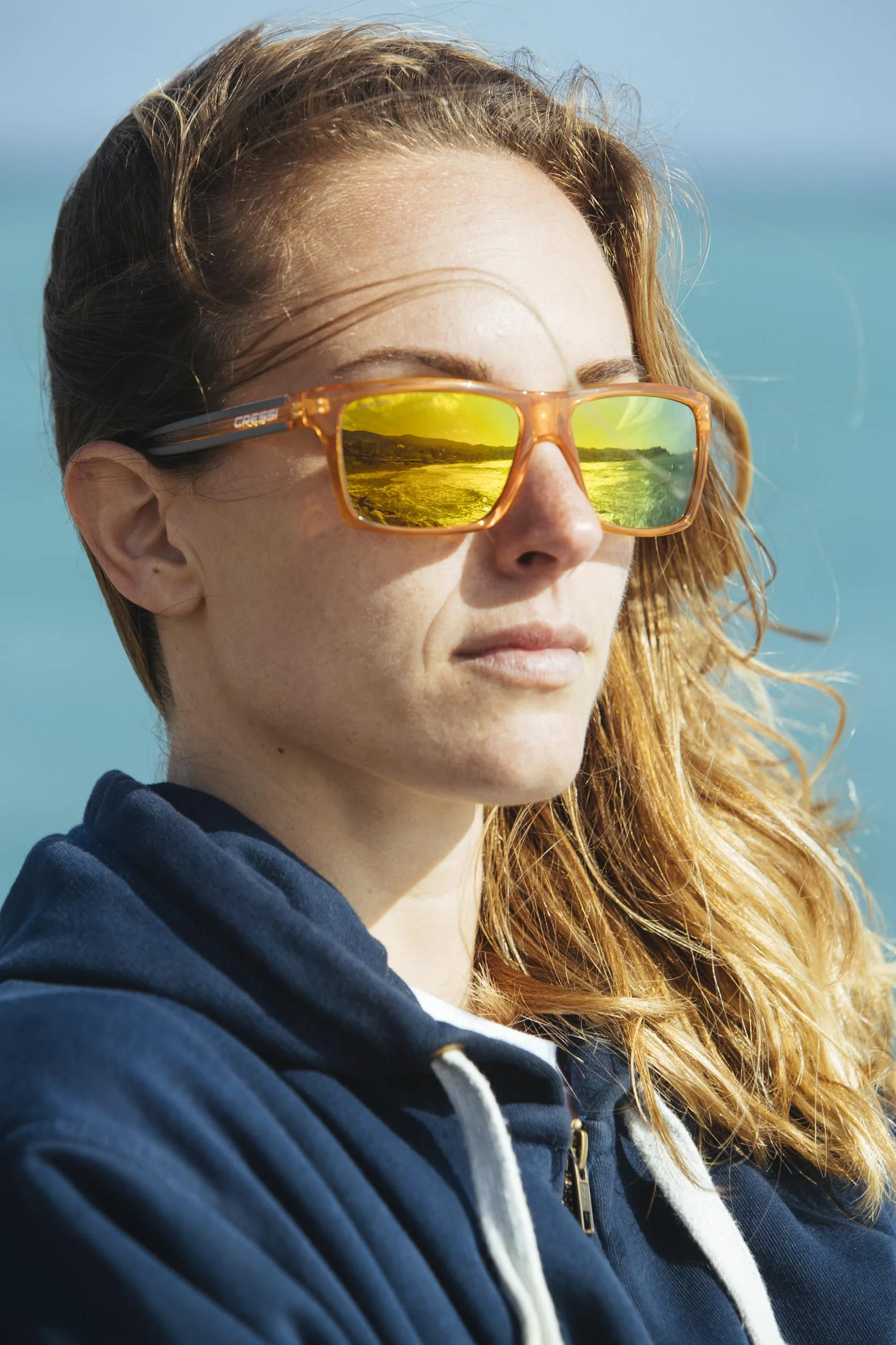 Cressi Unisex-Adult Rio Sunglasses Sportowe Okulary Przeciwsłoneczne,Szary/Pomarańczowy Lustro Obiektyw,Jeden Rozmiar,Xdb100111
