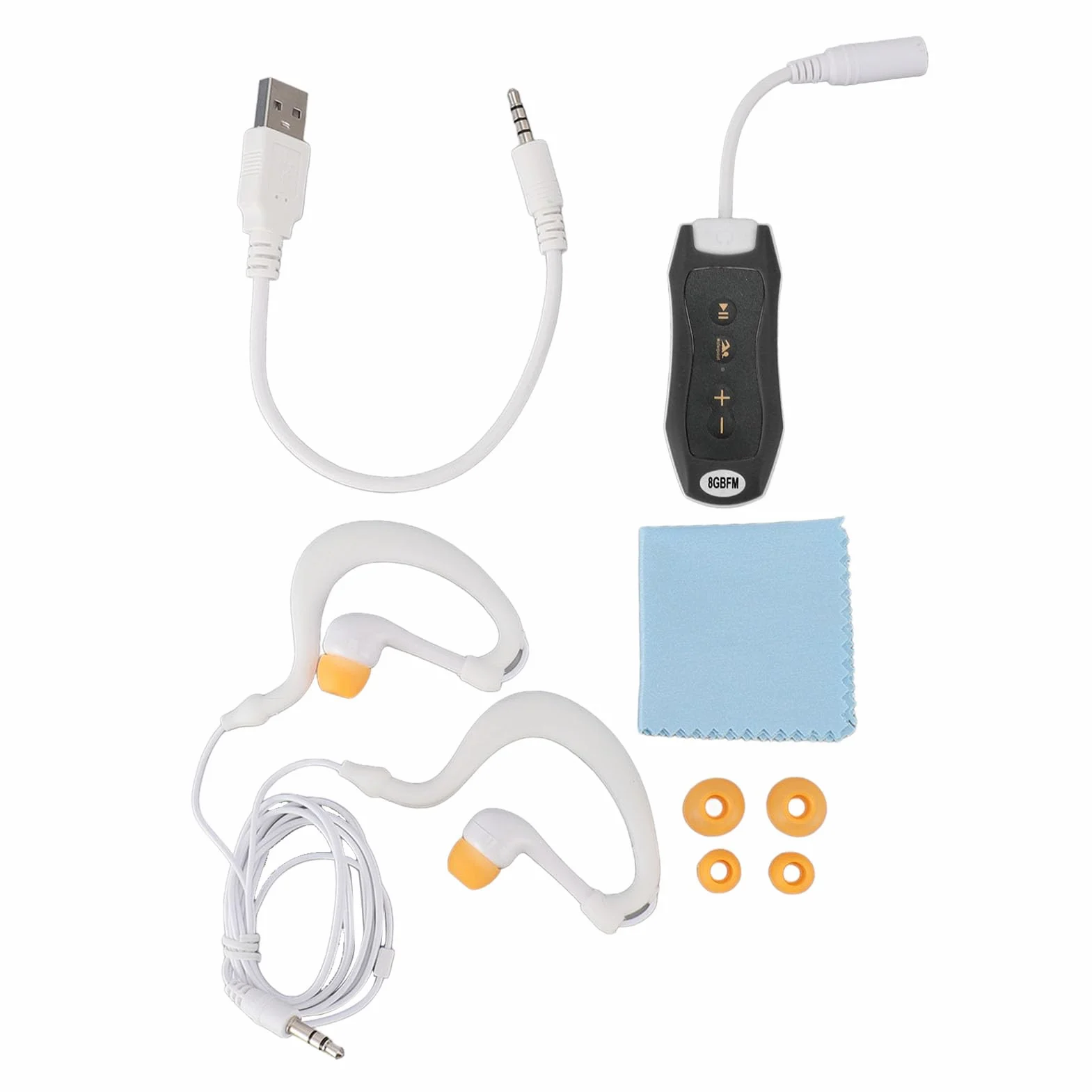Wodoodporny Odtwarzacz MP3 do Pływania, Słuchawki do Pływania IPX8, Podwodny Odtwarzacz Muzyki z możliwością ładowania Przez USB do Pływania, Biegania, Jazdy na Rowerze (BLACK)