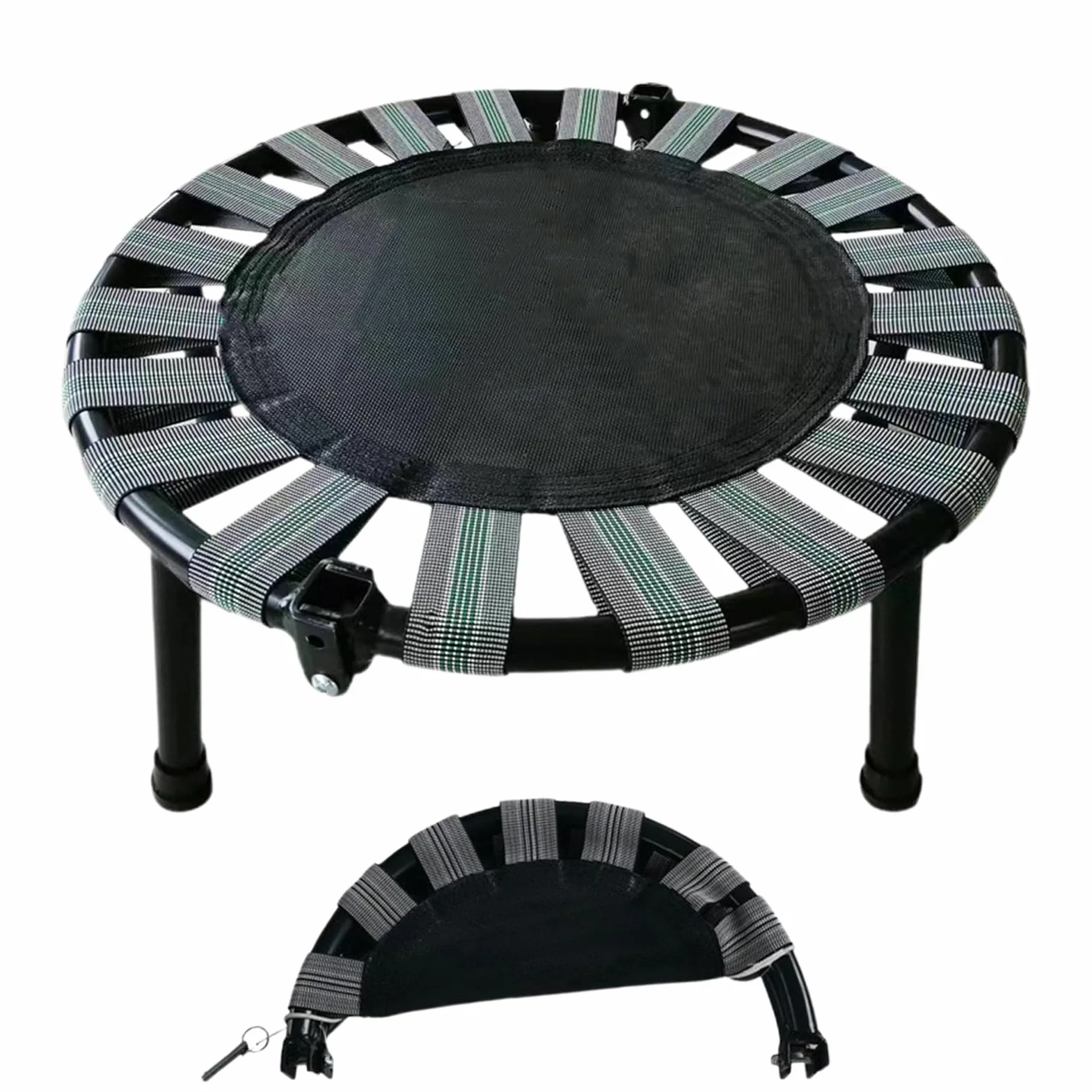 Cicha mini trampolina fitness z obciążeniem 165 kg, kompaktowa i składana konstrukcja, dla dorosłych i dzieci
