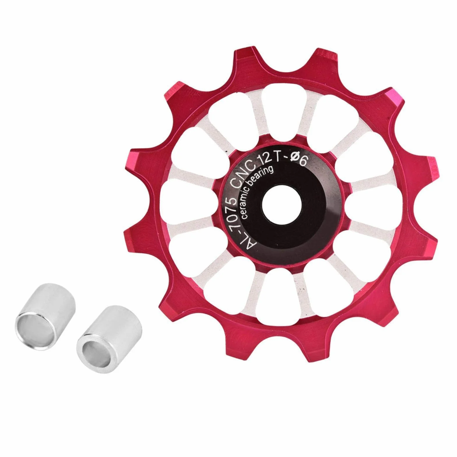 Alomejor Koło pasowe przerzutki rowerowej, aluminiowe, uszczelnione łożysko, prowadnica rowerowa, koła pasowe przerzutki tylne, 12T, ceramiczne, aluminiowe koło, tylne pasuje do śrub 4/5/6 mm