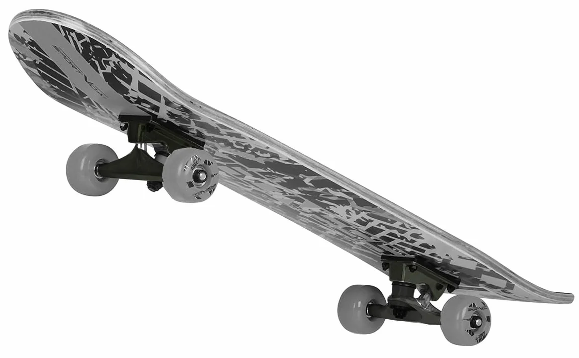 Deskorolka dla dorosłych z łożyskiem kulkowym ABEC-9. Wykonana z drewna. Nowoczesna grafika. Sprzęt sportowy do skateparku i trików na rampie. 80 x 20 cm.