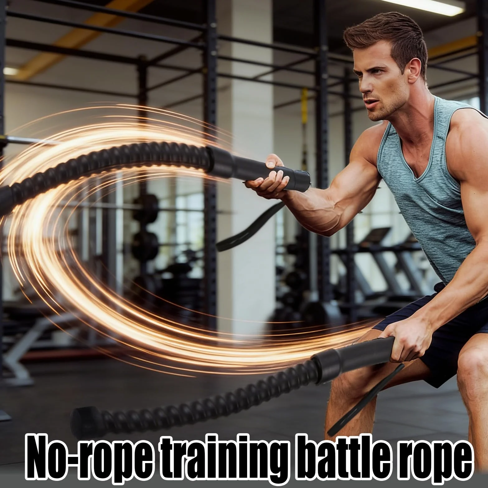 2 sztuki Air Rope, linka do walki z antypoślizgowym uchwytem, przenośna linka fitness, oszczędność miejsca, domowe urządzenie gimnastyczne do treningu siłowego, budowy mięśni, domu, na siłownię