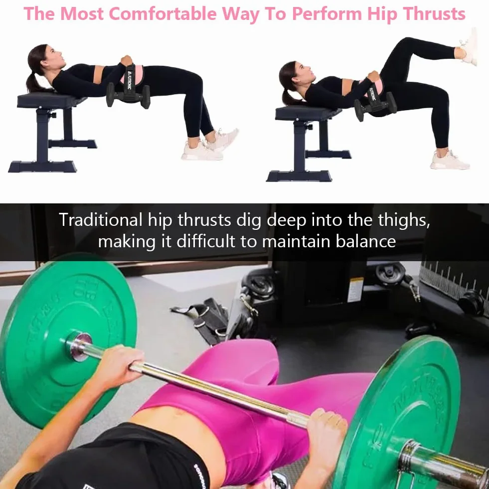 flintronic Pas biodrowy do ćwiczeń, pas biodrowy do ciągnięcia bioder, regulowany pas biodrowy z dodatkową wyściółką do hantli, kettlebellów, siłowni, fitnessu, kulturystyki, podnoszenia ciężarów
