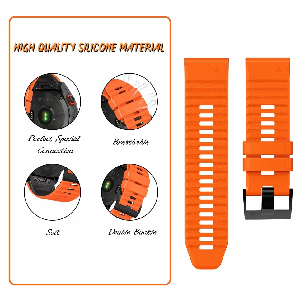 Pasek QuickFit 26 mm do Garmin Fenix 7X, Fenix 6X, silikonowa opaska wymienna