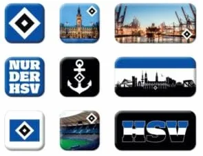 HSV Magnesy zestaw 9 sztuk "Nur der HSV"