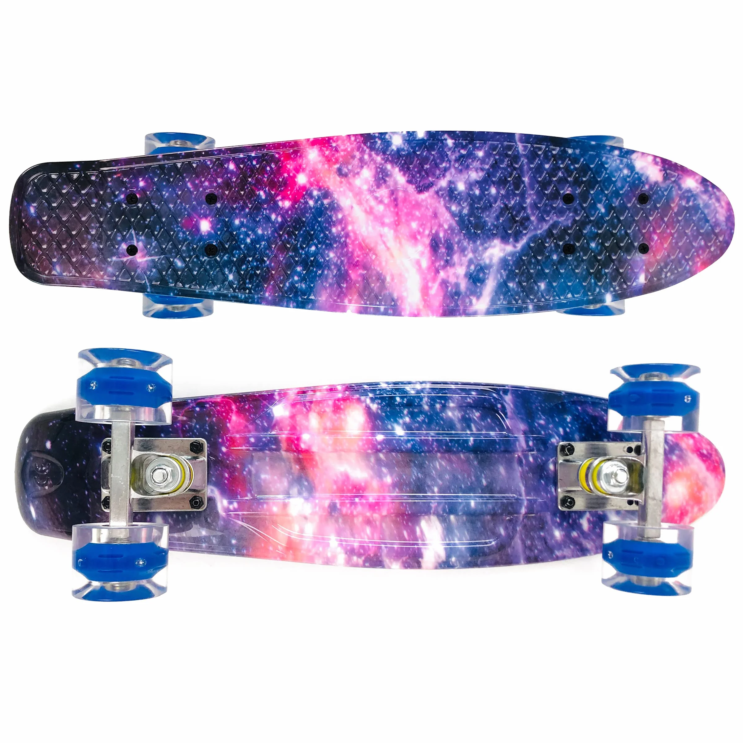 Deskorolka mini 56 cm Cruiser deskorolka z podświetlanymi kółkami kompletna deskorolka dla dzieci początkujących młodzieży nastolatków dorosłych z All-in-One Skate T-Tool