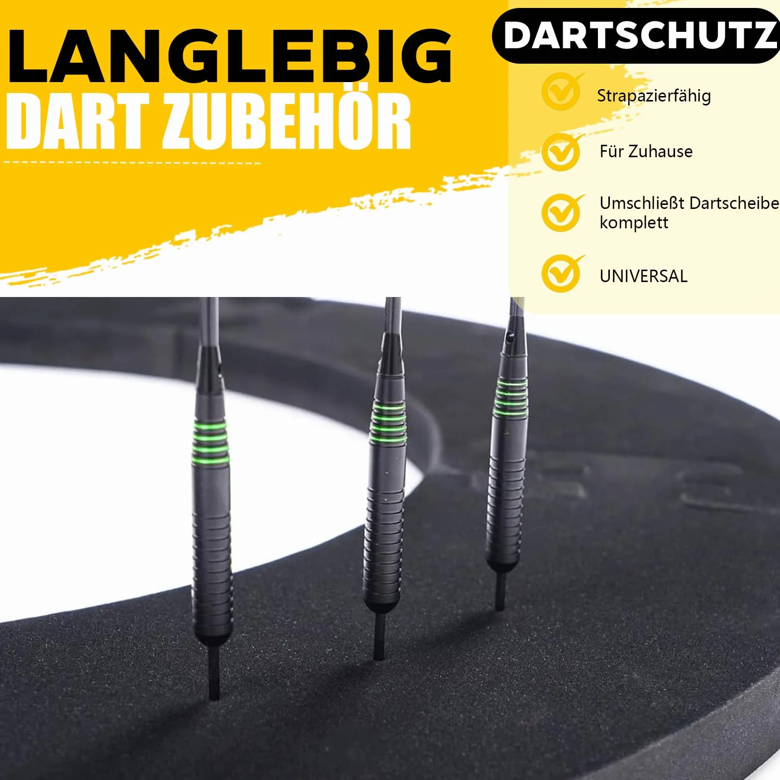 Obręcz do tarczy do darta Surround, 5-częściowa osłona na dart, osłona na tarczę do darta, łatwy montaż do domu i na zewnątrz, zapobieganie uszkodzeniom ścian dzięki obręczy do tarczy do darta