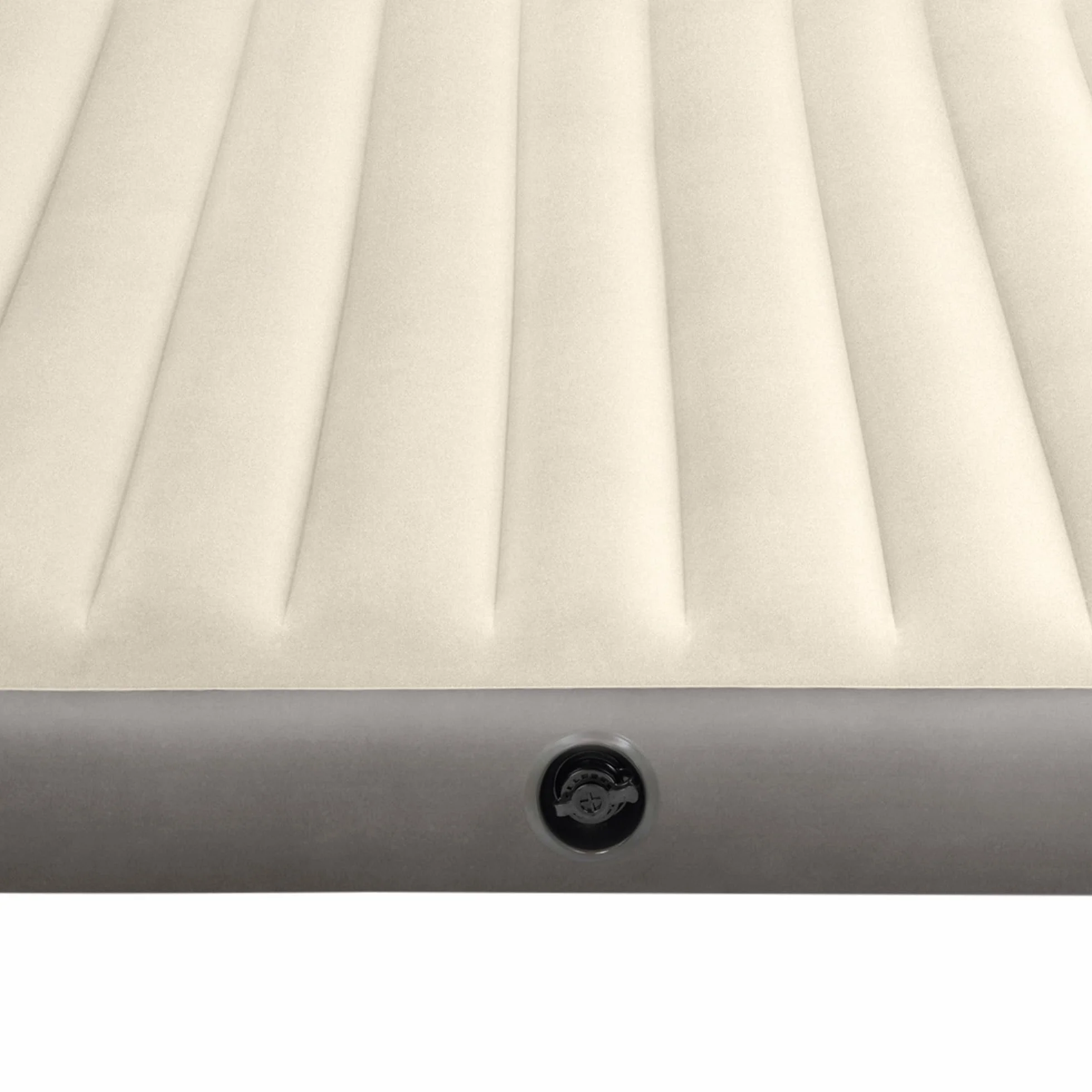 Intex Airbed Materasso Deluxe Classic Matrimoniale Dura Beam con Tecnologia Fiber Tech, Tinta Unita, Tortora/Grigio, 152 x 203 x 25 cm