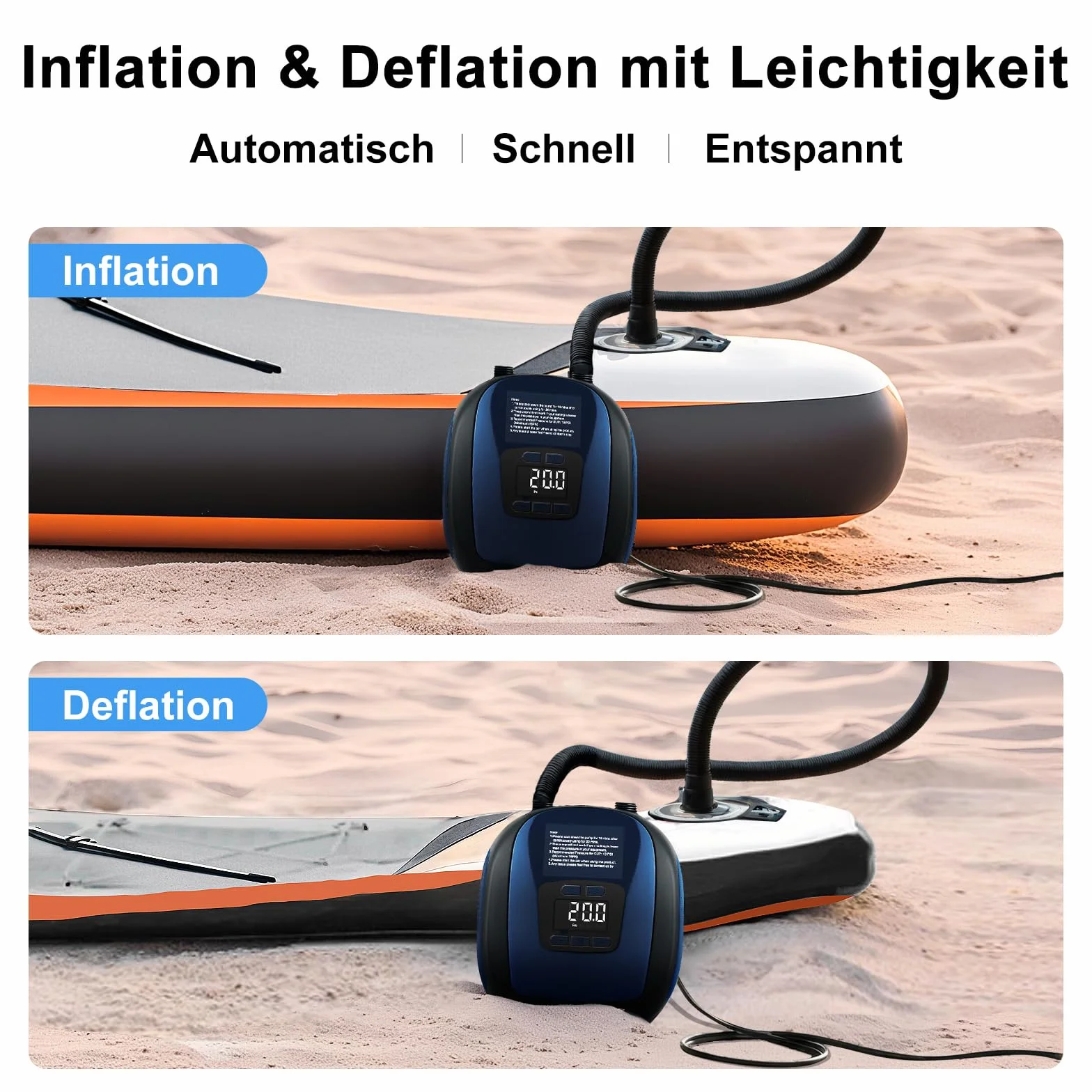 Pompa Sup Elektryczna 20 psi do łodzi pneumatycznych z automatycznym wyłączaniem