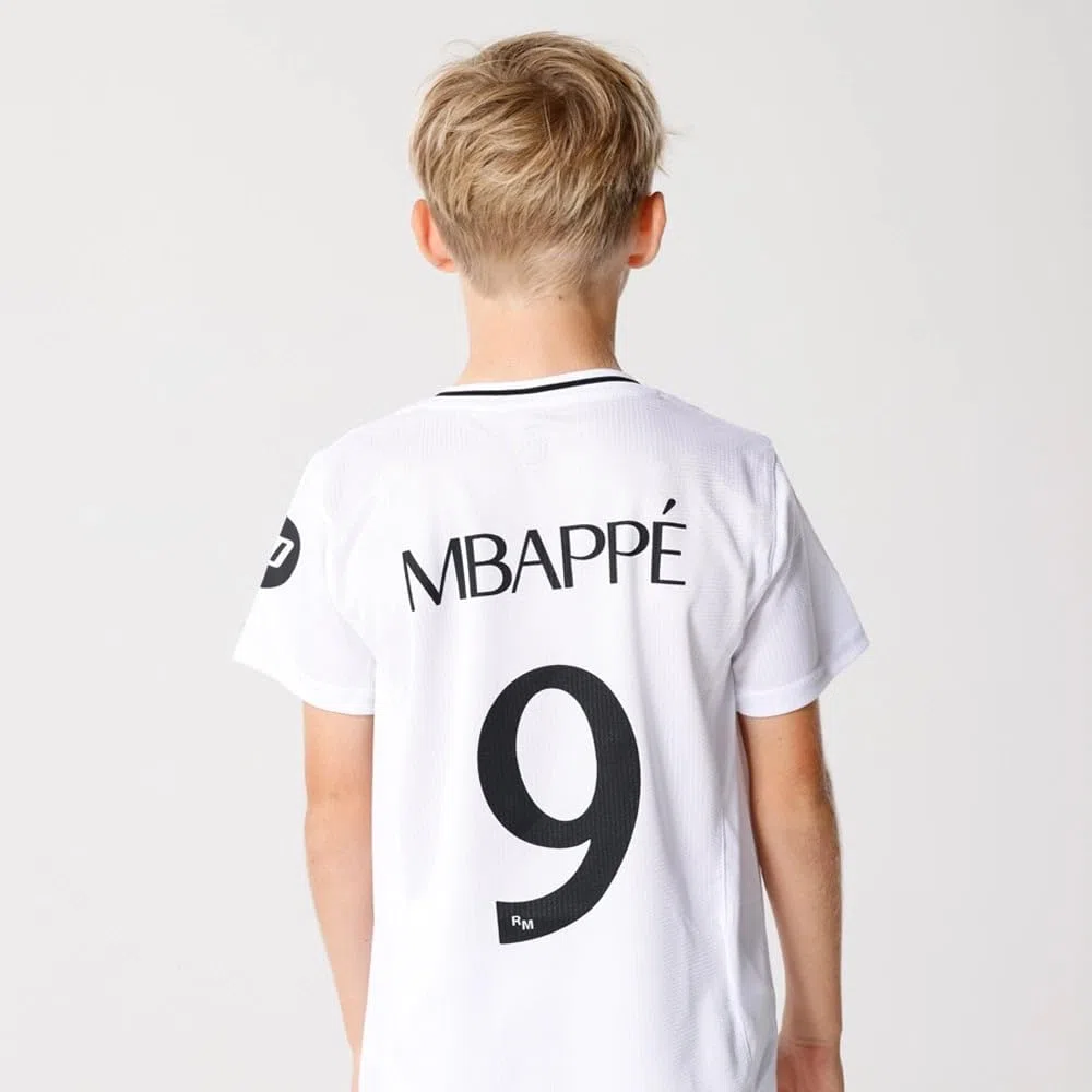 Real Madrid Dzieci Zestaw Domowy Sezon 24/25, Mbappé, 8 Lat, Replika Z Oficjalną Licencją