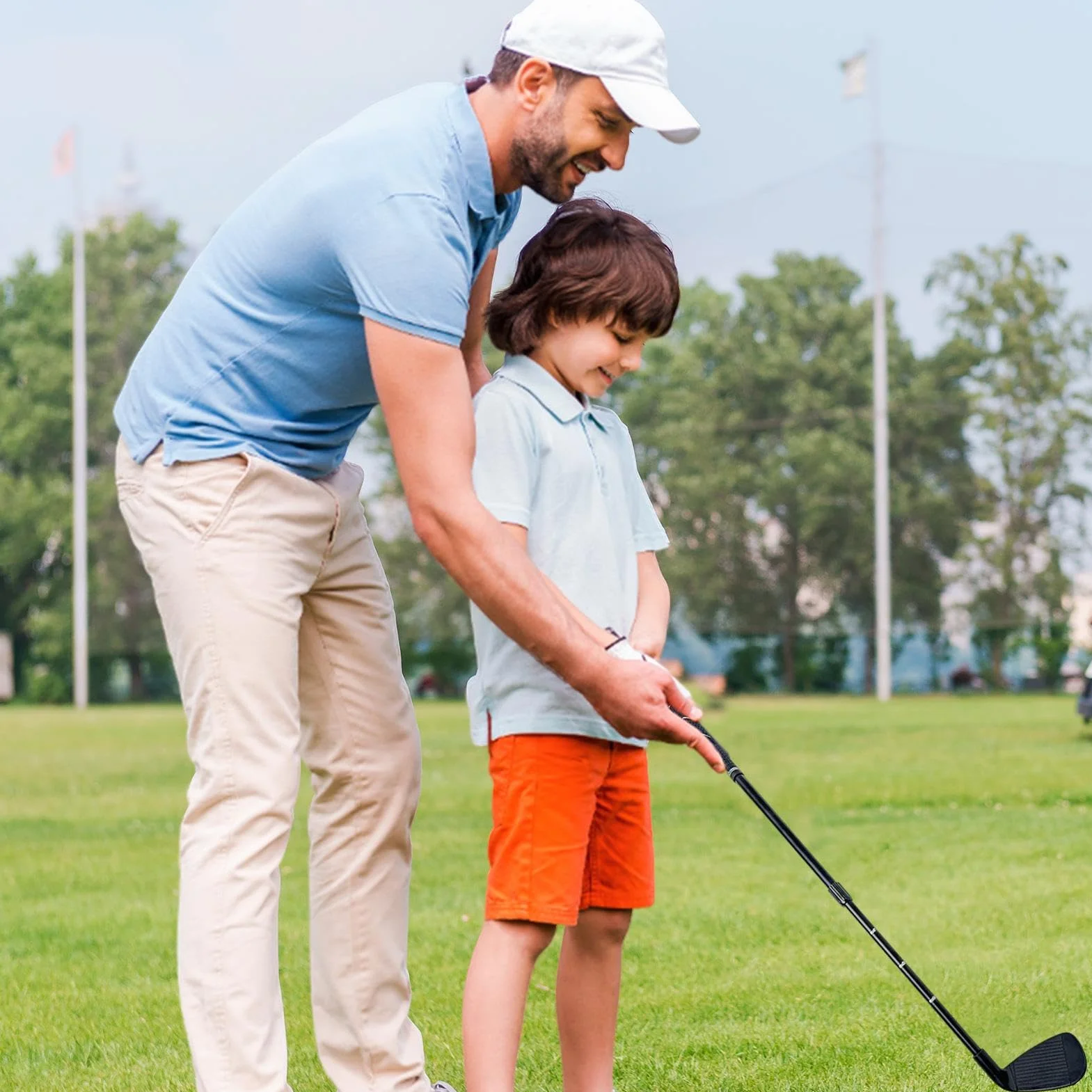 Kij golfowy dla dzieci, dwukierunkowy regulowany kij golfowy, miniaturowe kije golfowe dla dzieci, regulowana długość miotacz dla dzieci, klub golfowy z przezroczystą skalą dla juniorów, praworęczny
