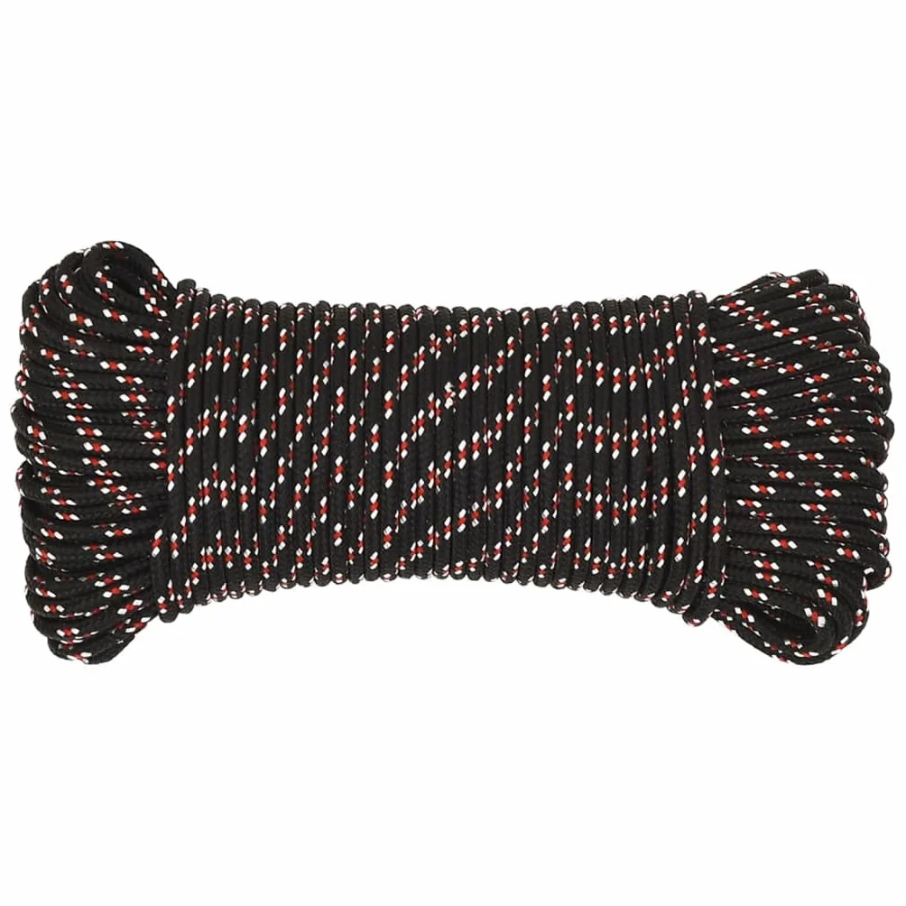 Lina do łodzi czarna 4 mm 25 m polipropylen