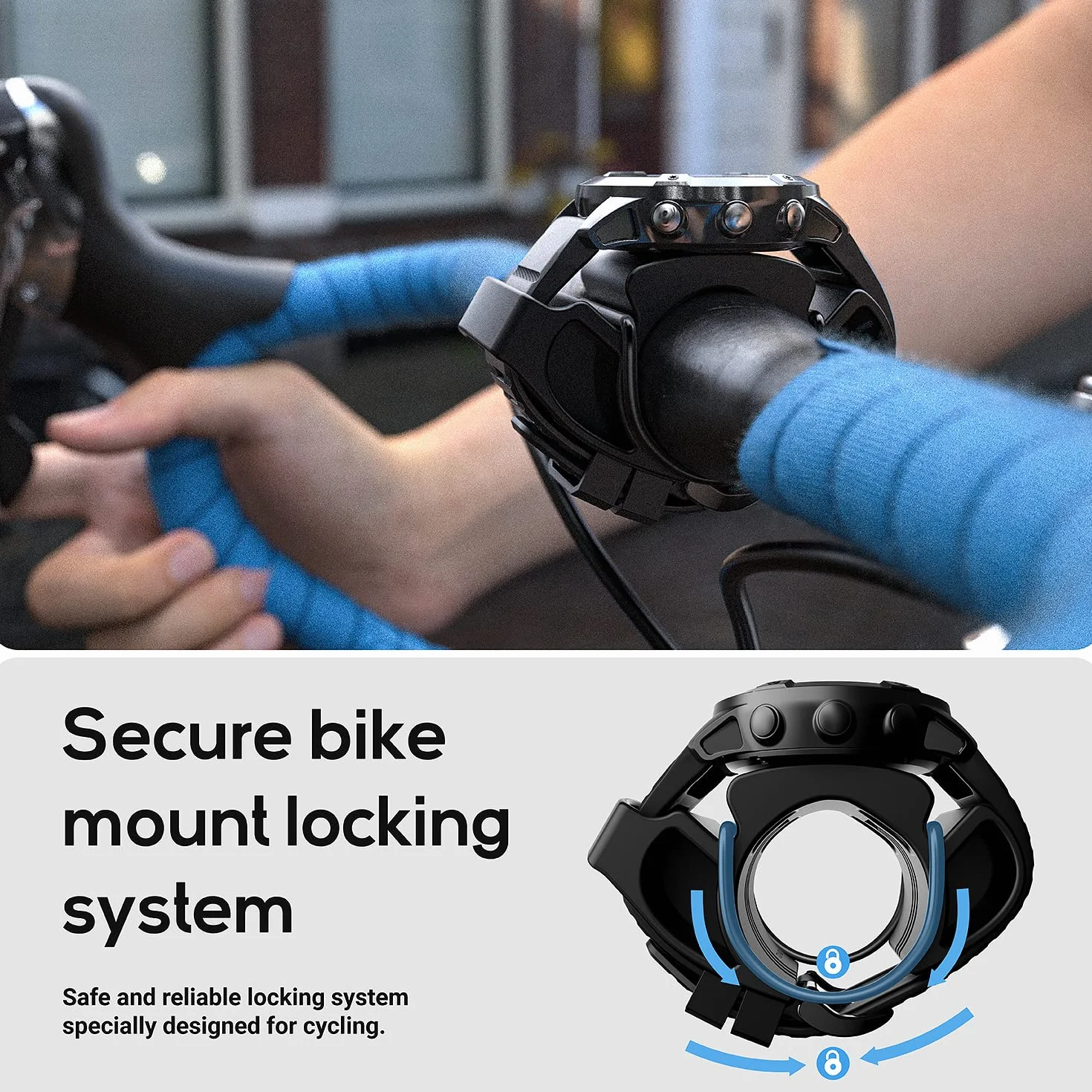 TUSITA Uchwyt Rowerowy do Zegarka Kompatybilny z Garmin, Apple Watch Ultra, Polar - Zegarek Sportowy Kierownicę Rowerową Uchwyt
