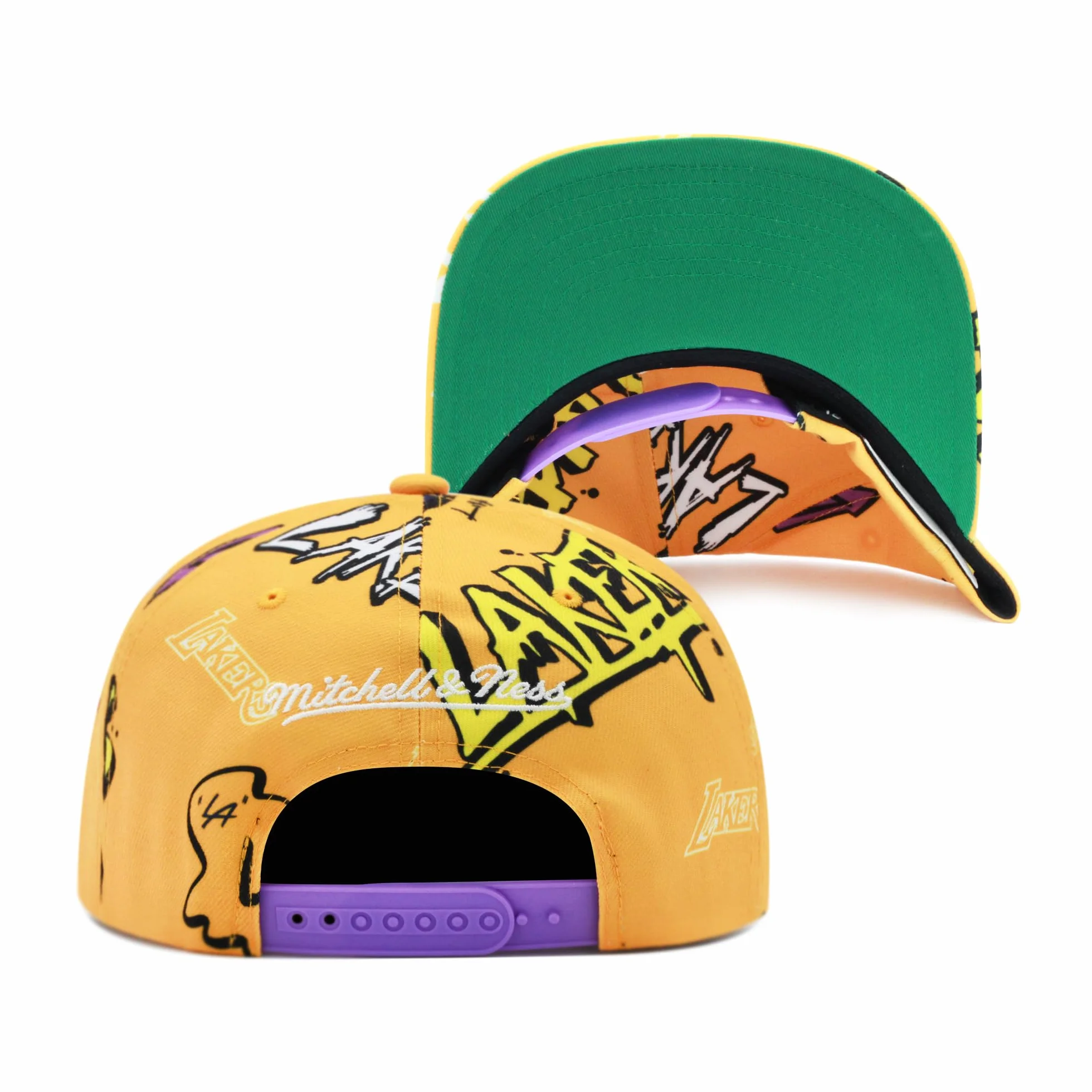 Mitchell & Ness NBA Sticker Pack Snapback czapka Los Angeles Lakers żółty, żółty, jeden rozmiar