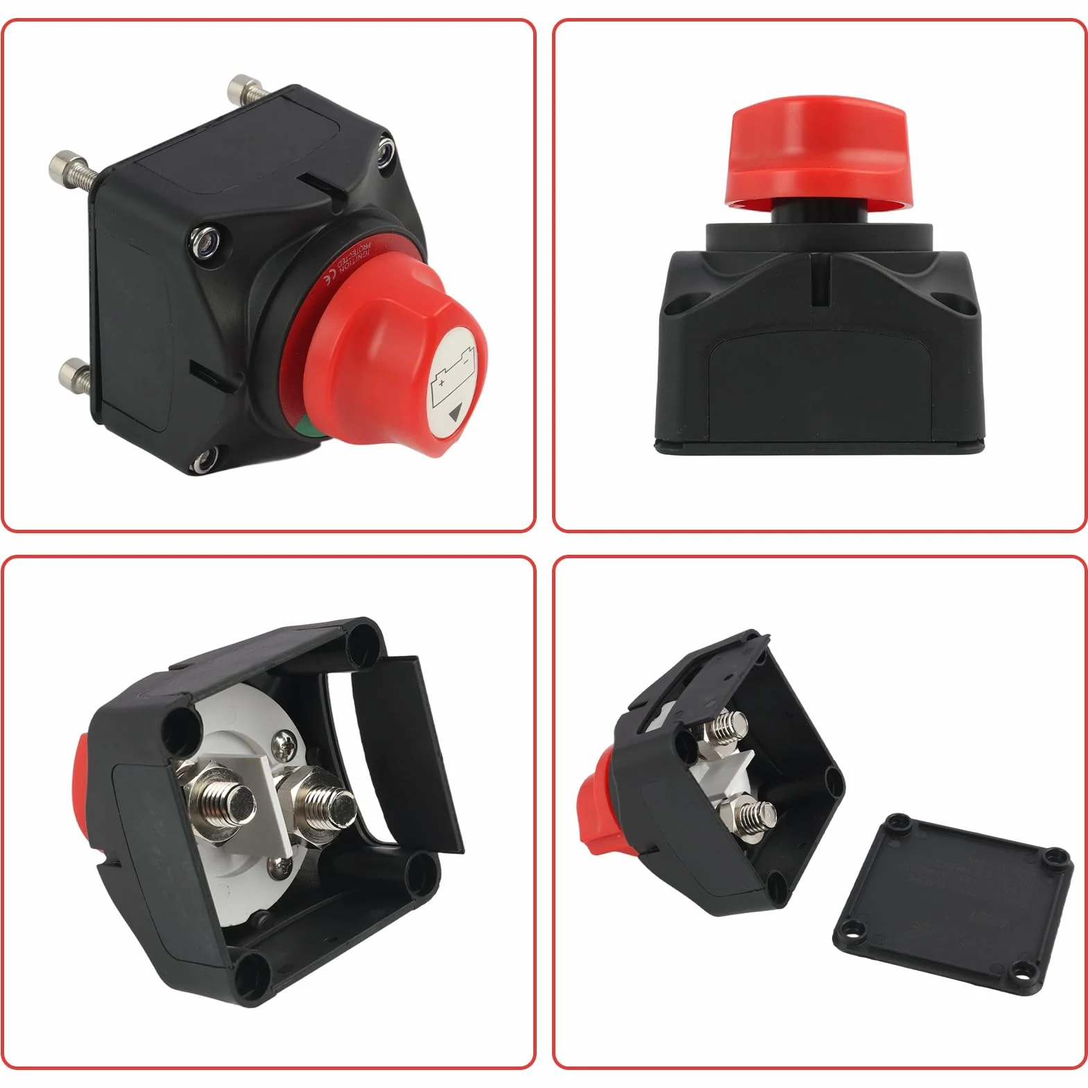 12V-24V ON/OFF wyłącznik wyłącznik akumulatora, wodoodporny przełącznik do pojazdów i łodzi, odpowiedni do samochodów, motocykli, jachtów, KFZ, morskich, przełącznika wyboru baterii