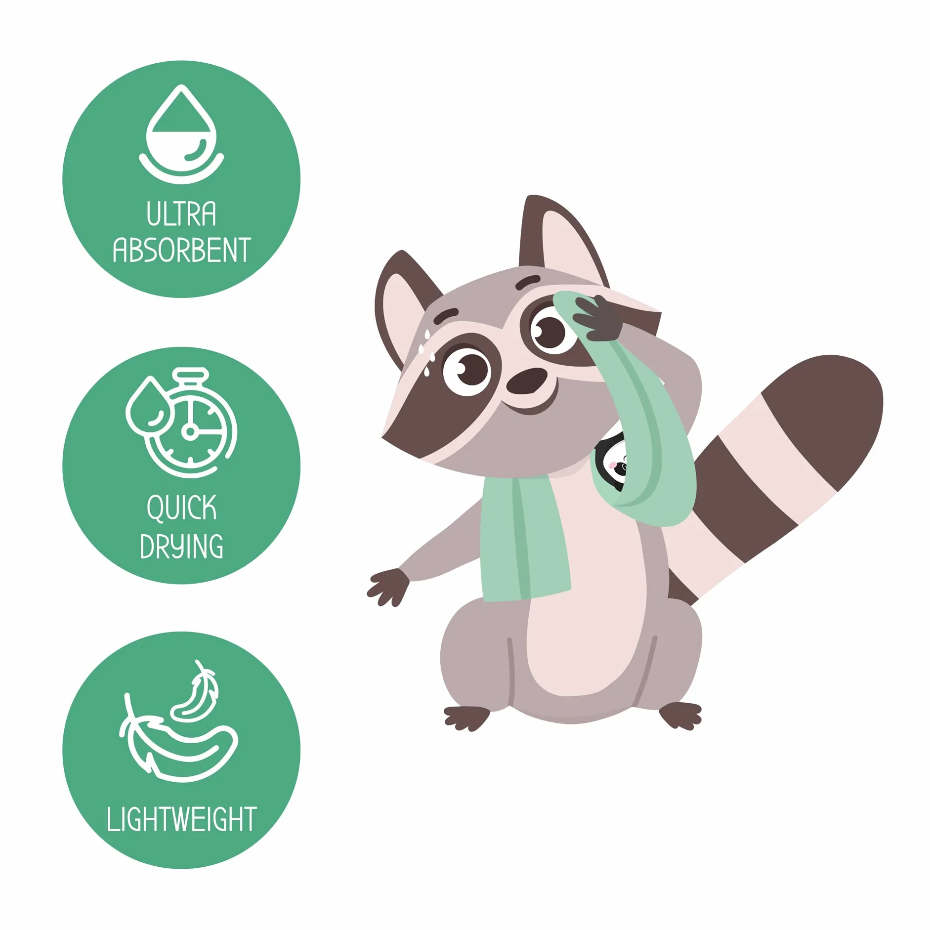 Legami - Ręcznik fitness na siłownię z kieszenią na zamek błyskawiczny, elastyczny, kompaktowy, szybkoschnący, bardzo lekki, sportowy, 45 x 80 cm, panda