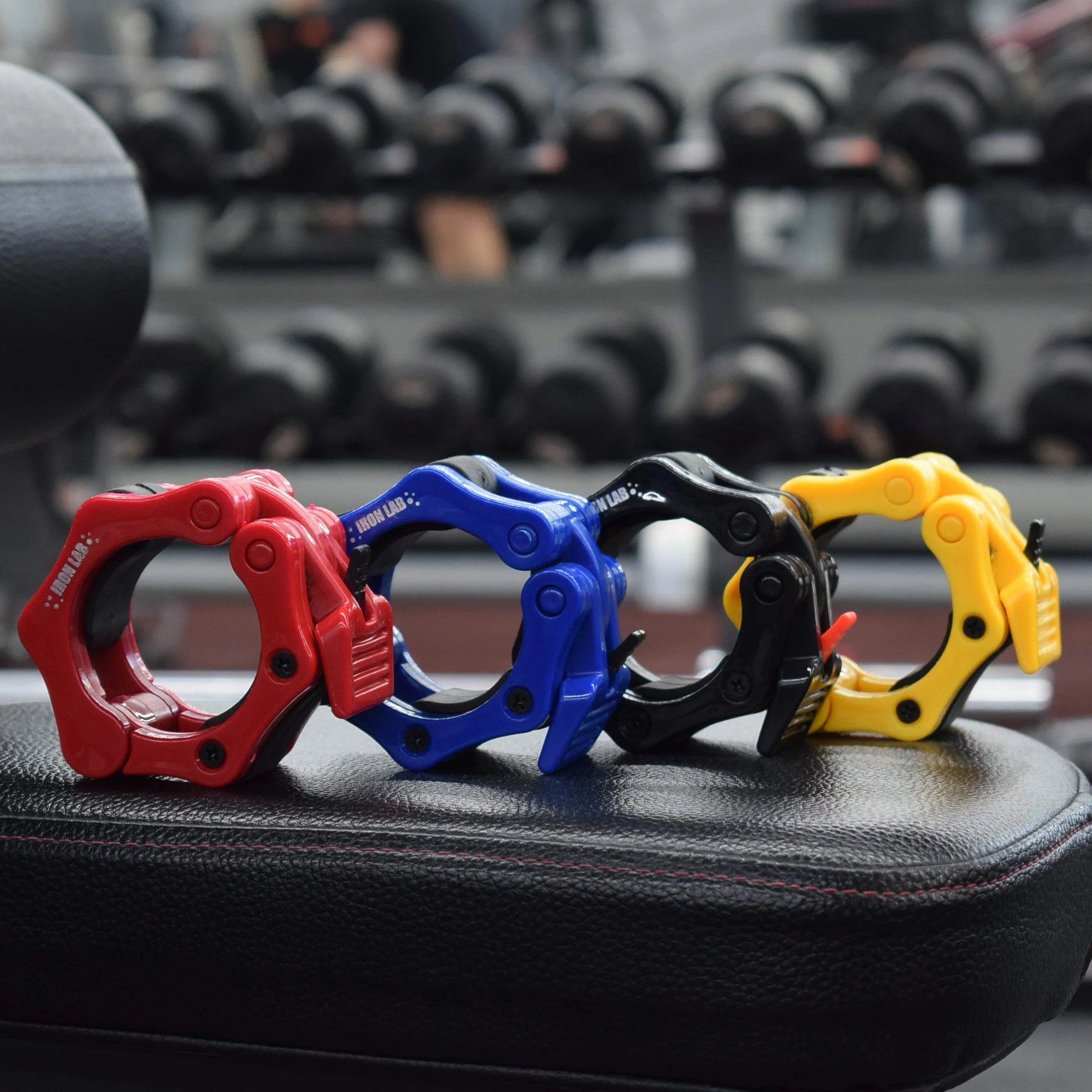 Iron Lab Olimpijskie klipsy do sztangi para 5 cm Pro Zaciski, zestaw 2 czarnych kołnierzyków, idealne do Pro Crossfit, mocne podnośniki i trening olimpijski, profesjonalna jakość