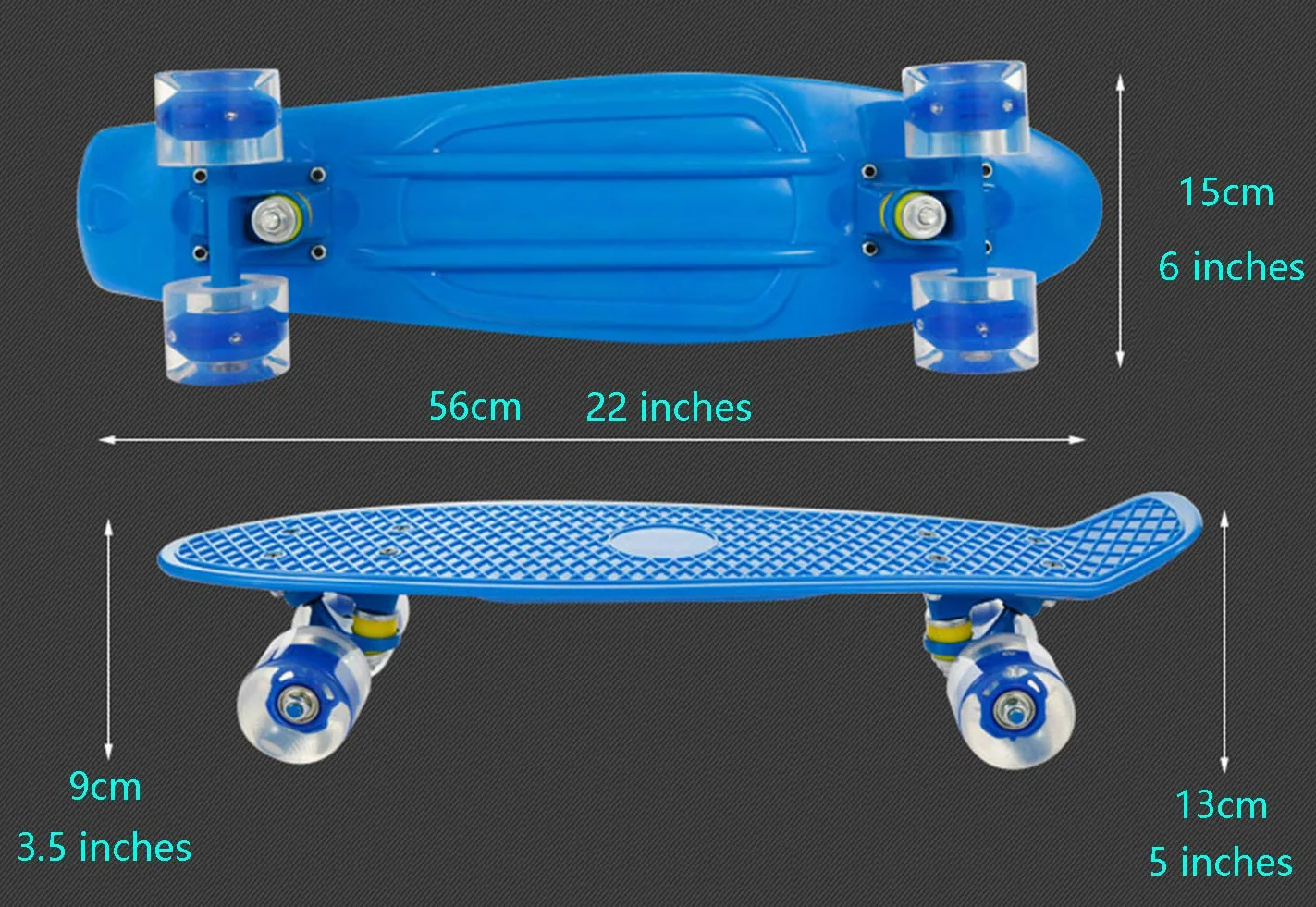 Penny Board 22 Cal Complete Skate Mini Cruiser Plastic Skateboard LED Wheels ABEC-7 dla nastolatków