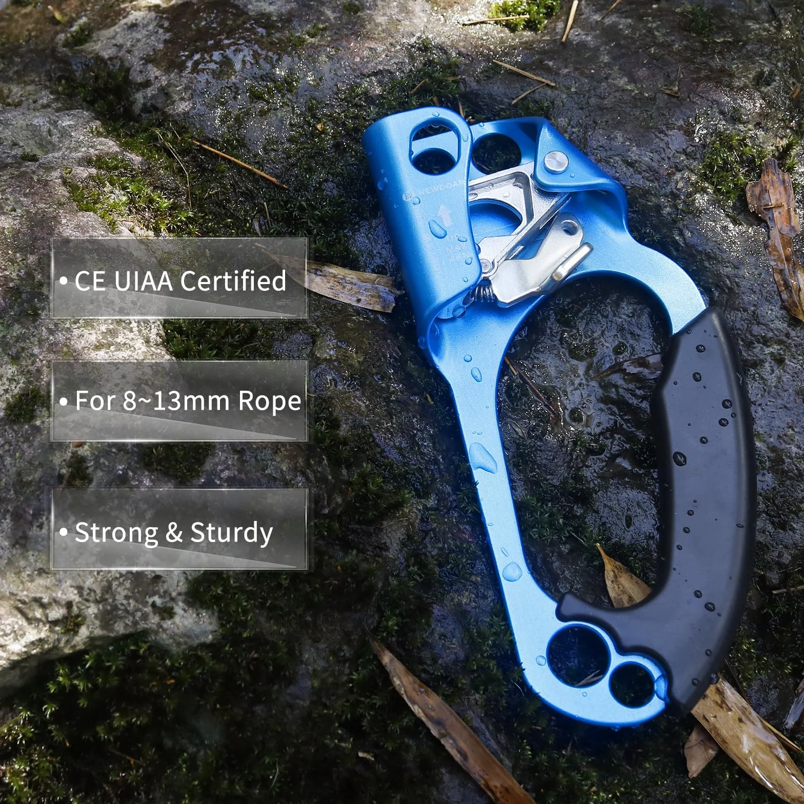 NewDoar Hand Ascender Rock Climbing Tree Arborist Rappel Gear Equipo Abrazadera de cuerda para cuerda de 8 ~ 12MM