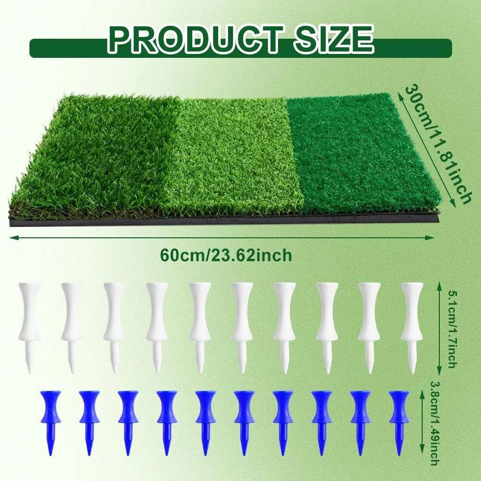 Mata do gry w golfa 3 w 1 60x30 cm z wąską linią, szorstką i Fairway, pomoc treningowa