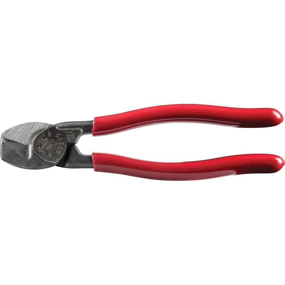 Klein Tools 63215 Obcinak do kabli, kompaktowy 15,5 cm, kuty ze stali, do cięcia kabli aluminiowych i miedzianych