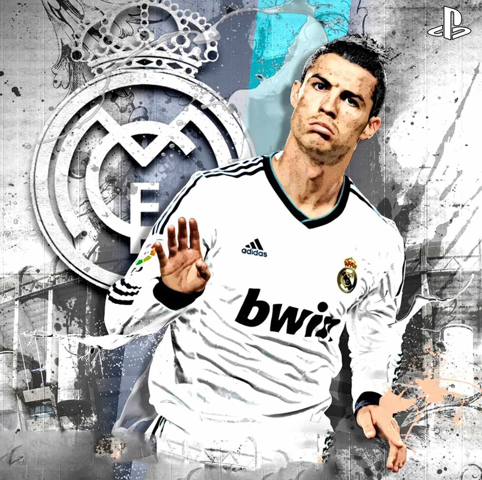 Kompatybilna skóra do Ps4 SLIM - limitowana edycja DECAL COVER NAKLEJKA Slim BUNDLE (Cristiano Ronaldo Real Madryt)