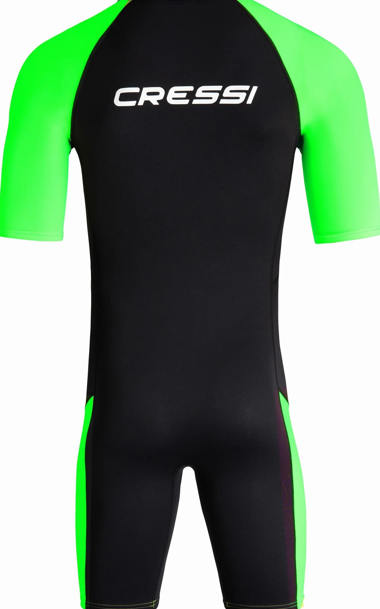 CRESSI Tiburon Man Shorty Wetsuit Black/Fluo Lime 2mm 2XL/6 - Męski kombinezon neoprenowy i elastanowy krótki kombinezon YKK zamek błyskawiczny z przodu - czarny/fluo limonkowy, XXL/6