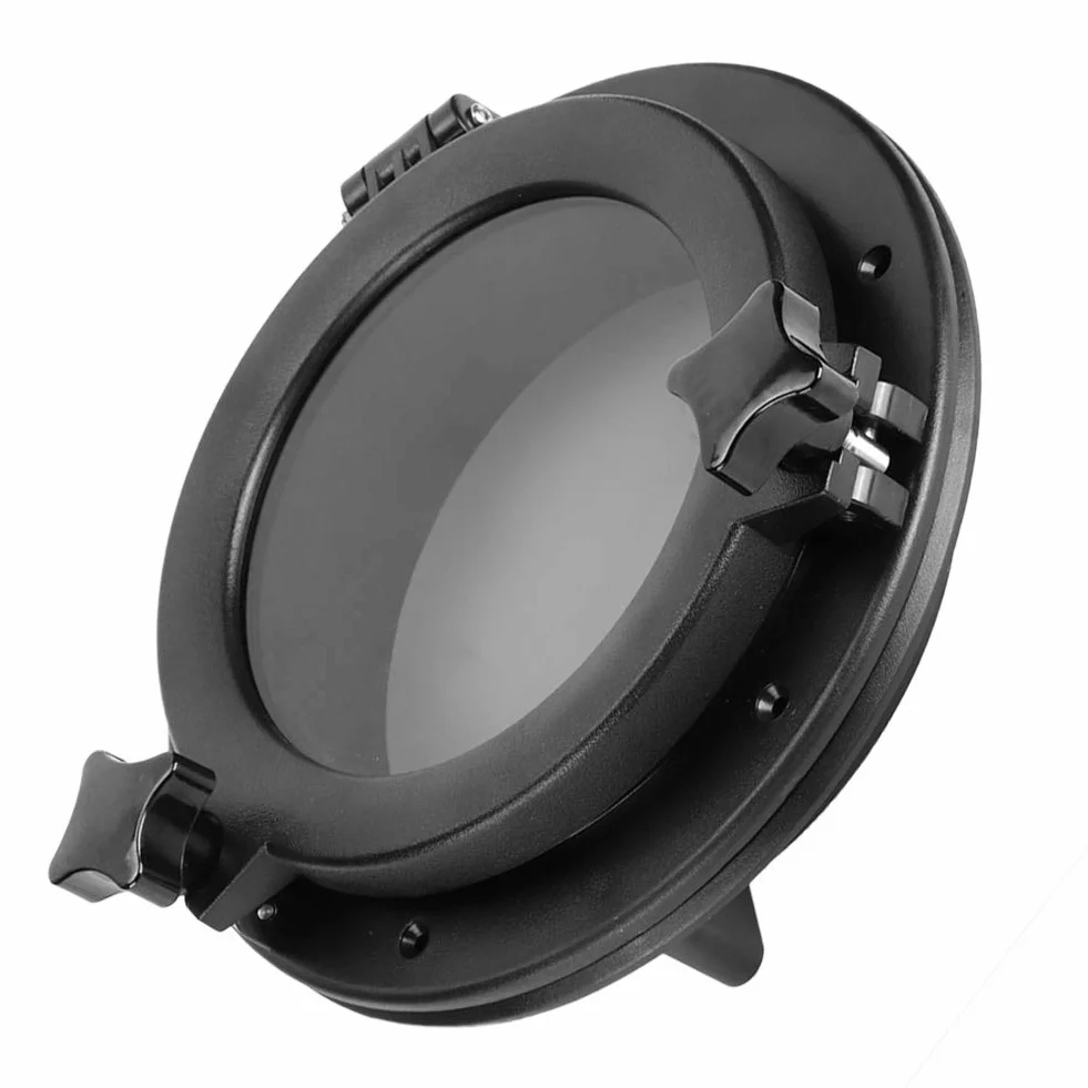 Akozon Bulaj do łodzi 8 w jachtu, okrągłe otwarcie, do jachtu, do łodzi, bulaju, ze szkła hartowanego, 265 mm, biały, do przyczepy kempingowej, łodzi, jachtu, do okien łodzi, bulajów, szkła hartowanego
