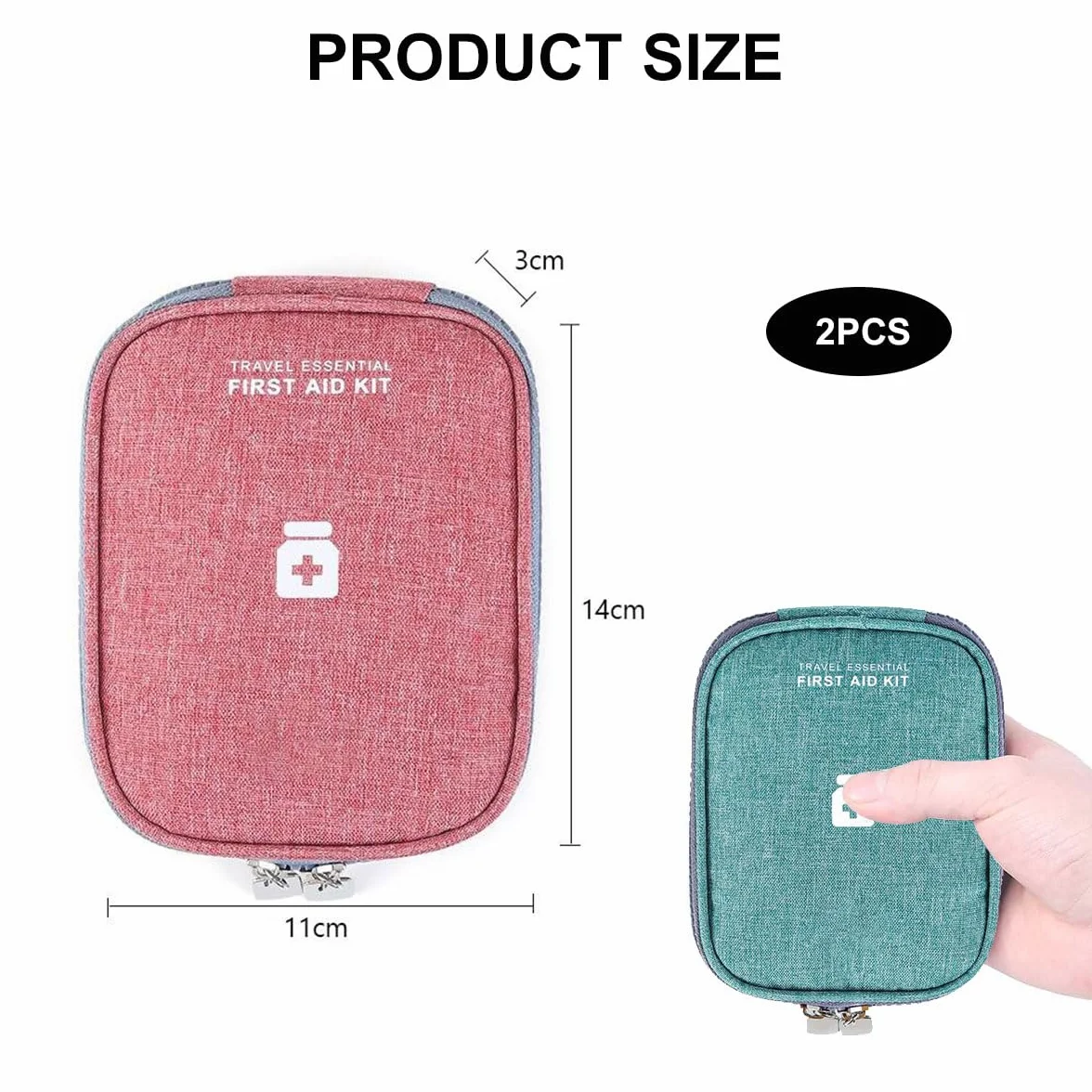 Mini apteczka na leki przenośna torba pierwszej pomocy 2 sztuki